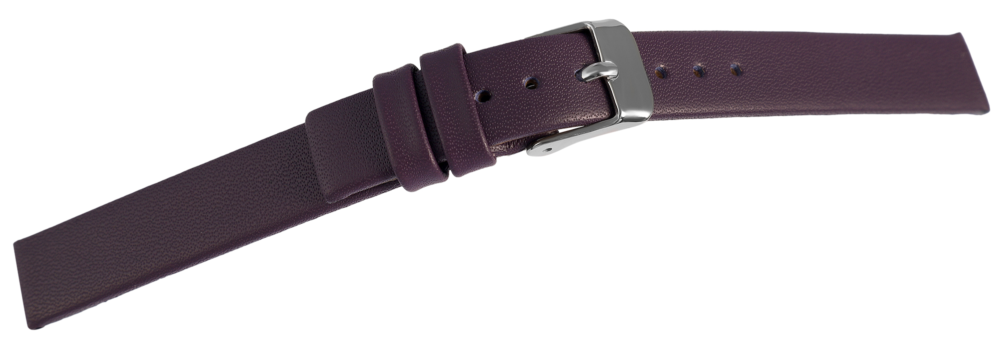 Echtleder-Uhrenarmband, nahtlos, lila, 12 mm