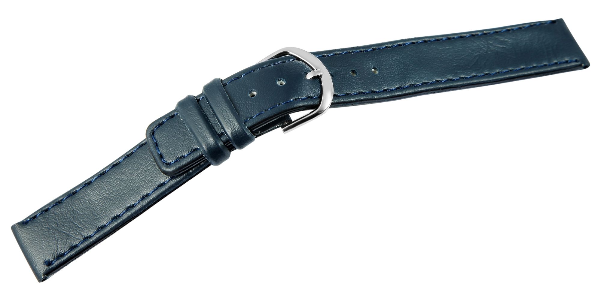 Basic Lederimitat Armband in dunkelblau, glatt, flach, 22 mm