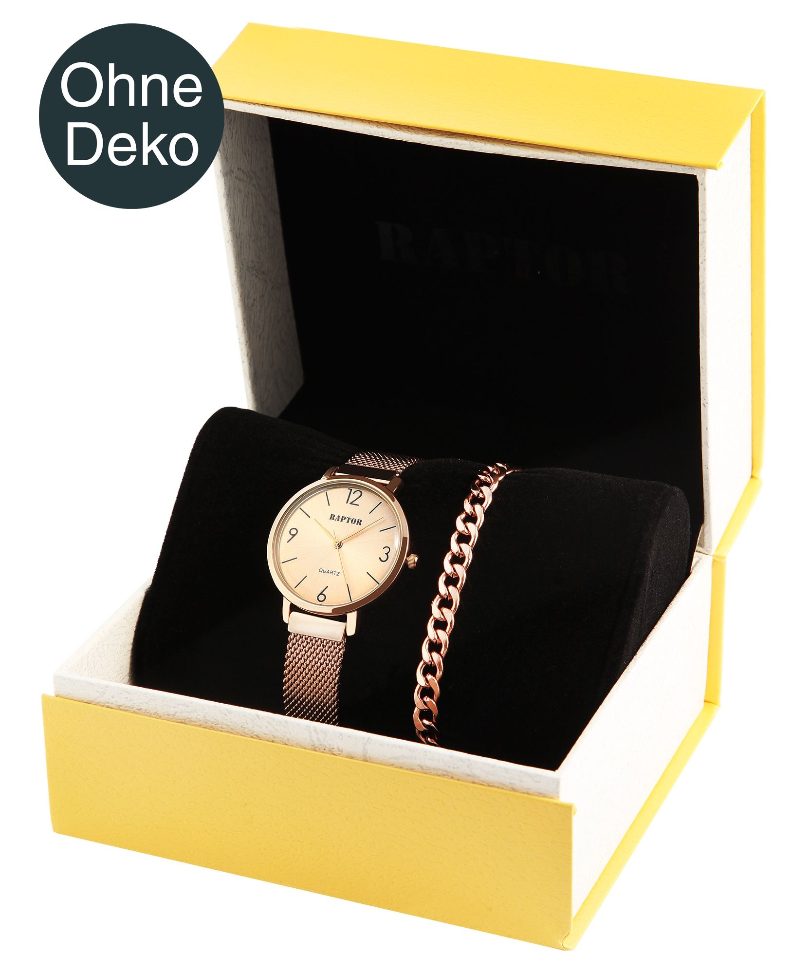 Raptor Uhrenbox für 2 Armbanduhren, gelb