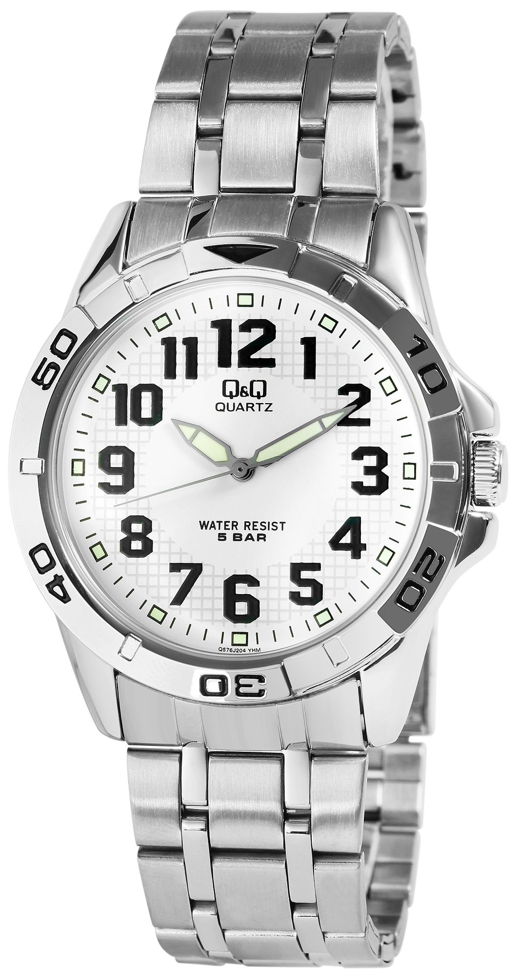 Q&Q Herrenuhr mit Edelstahlarmband, 5 bar