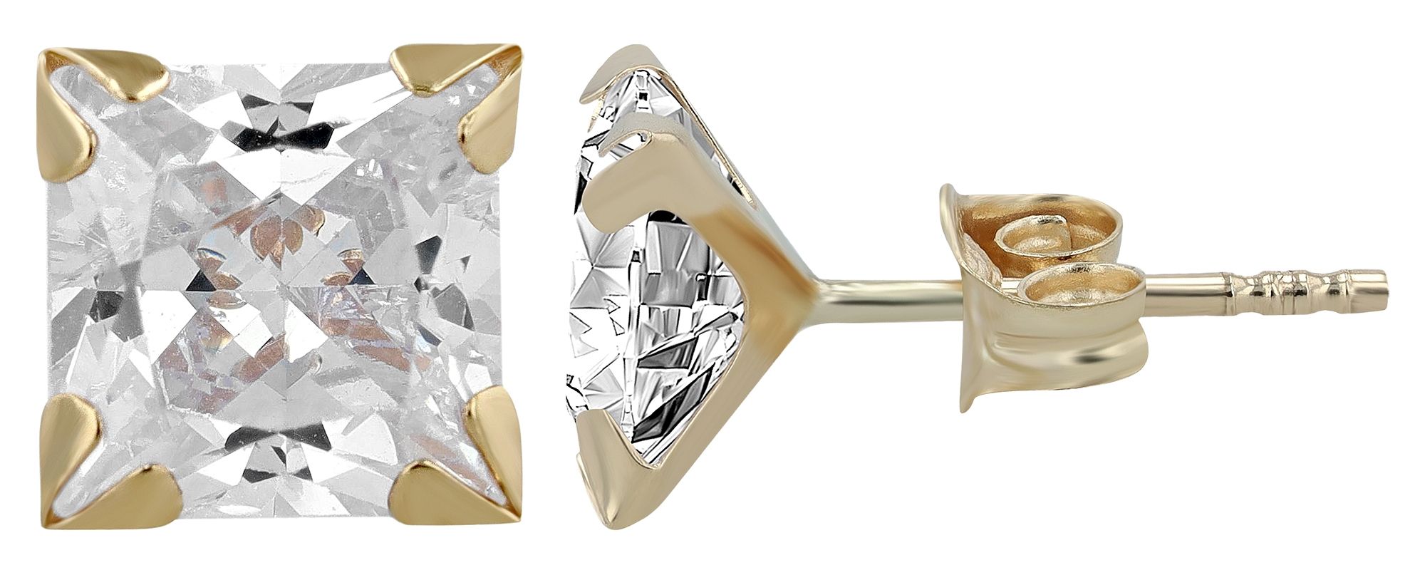 333/- Gold "Atika" Ohrstecker 6 x 6 mm, Gelbgold, 8 Karat