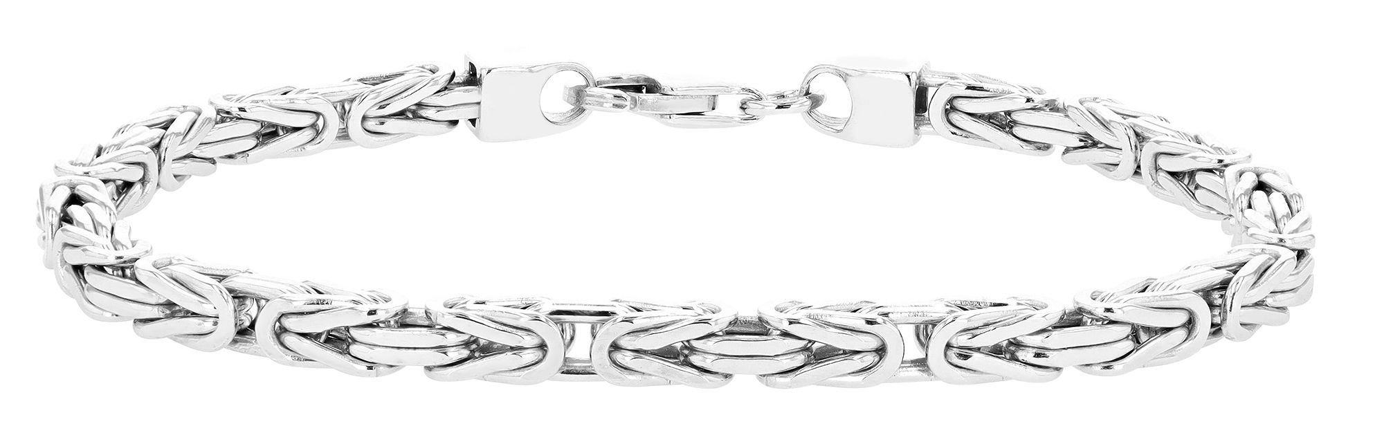 "Nebula" Königskettenarmband aus 925/- Echt Silber, rhodiniert, 21 cm / 4 mm
