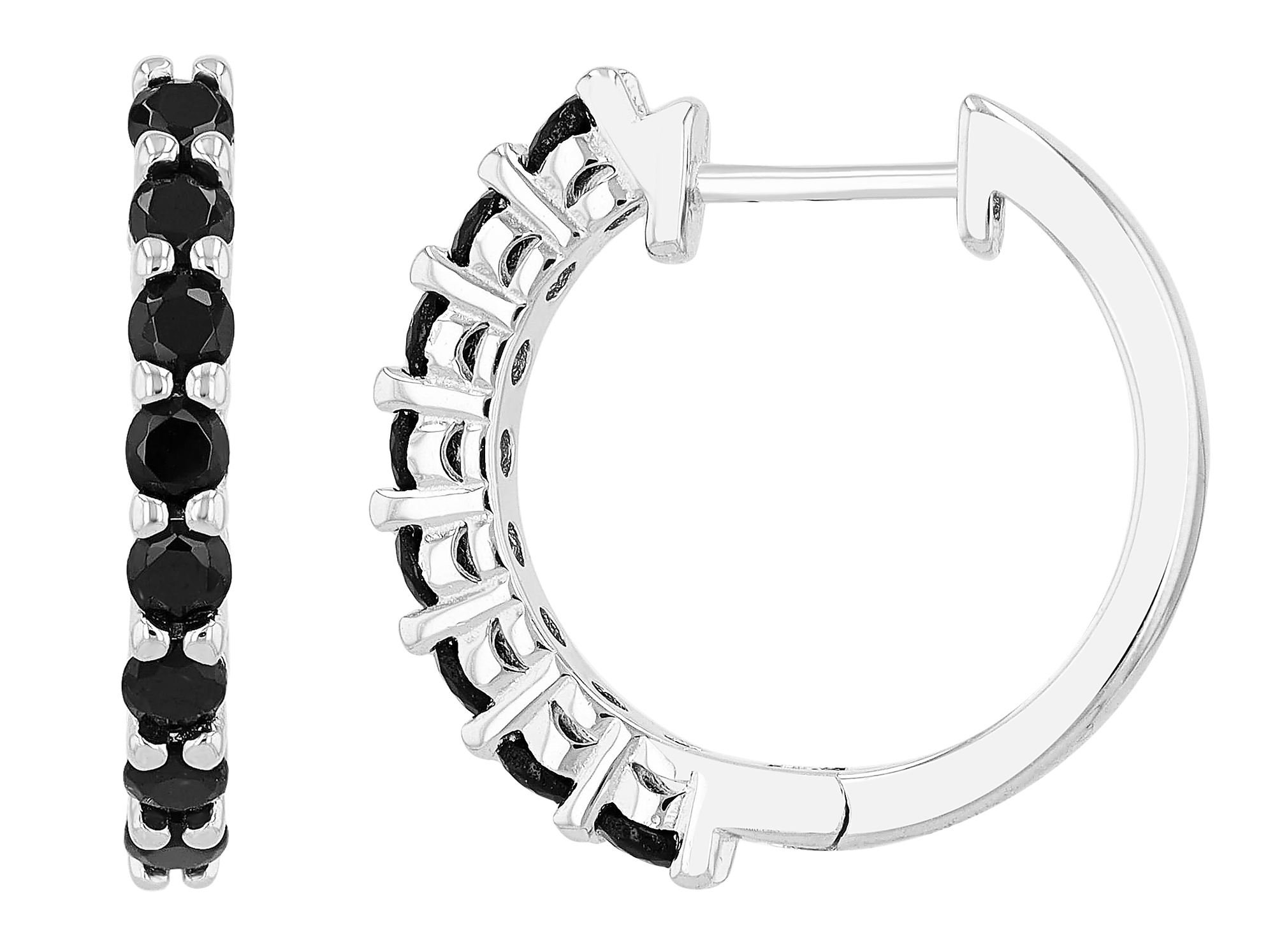 "Alev", 925/- Echt Silber Creolen mit Zirkonia, rhodiniert