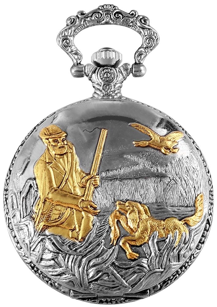 Excellanc Taschenuhr, Jäger, silber- und goldfarben