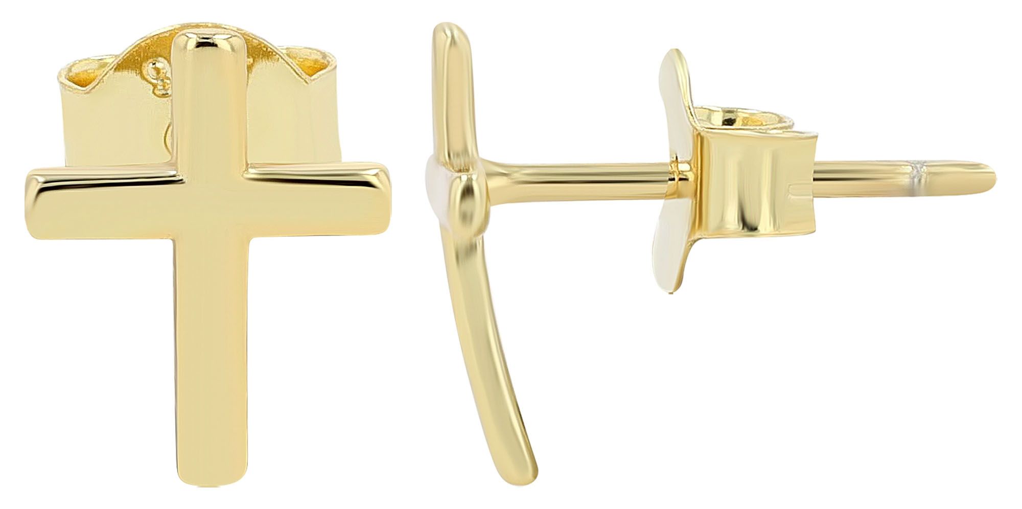 "Hiba" - Kreuz Ohrstecker aus 925er Echt Silber, goldfarben
