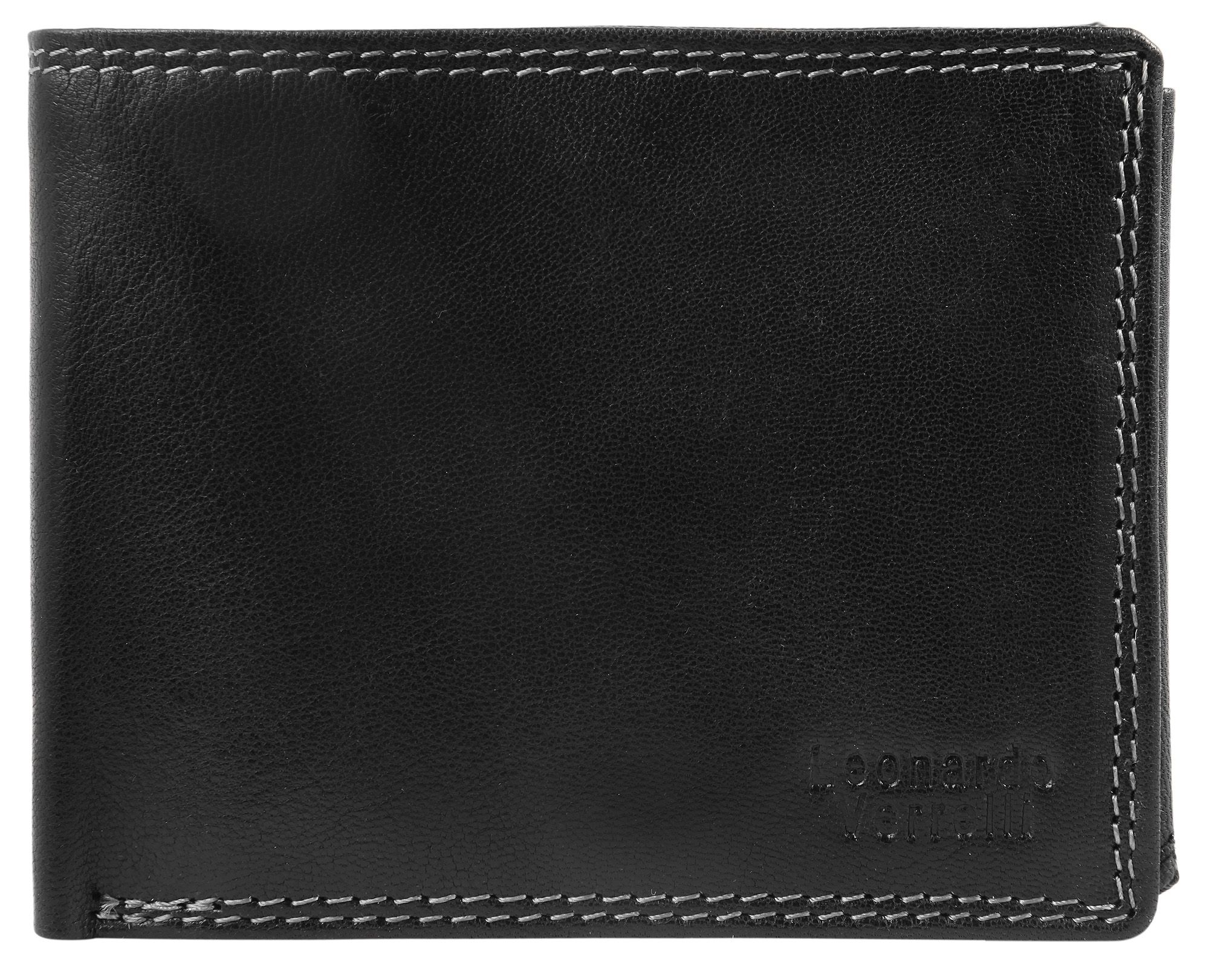 Leonardo Verrelli Geldbörse, Echtleder, RFID-Schutz, schwarz