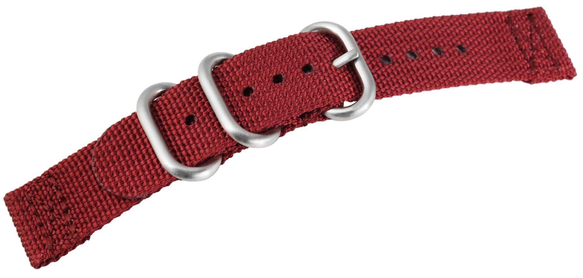 Nylon-Uhrenarmband, dunkelrot, Dornschließe, 22 mm