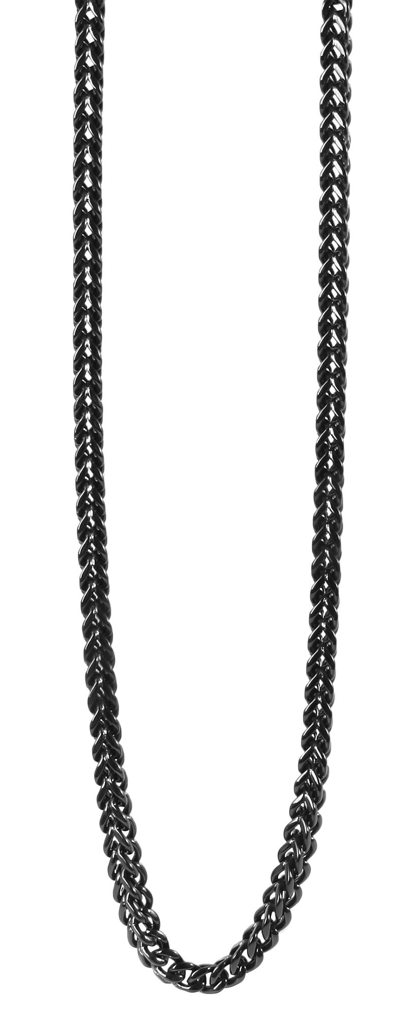 "Andraina" Akzent Vierkant-Francokette aus Edelstahl, schwarz, 50 cm
