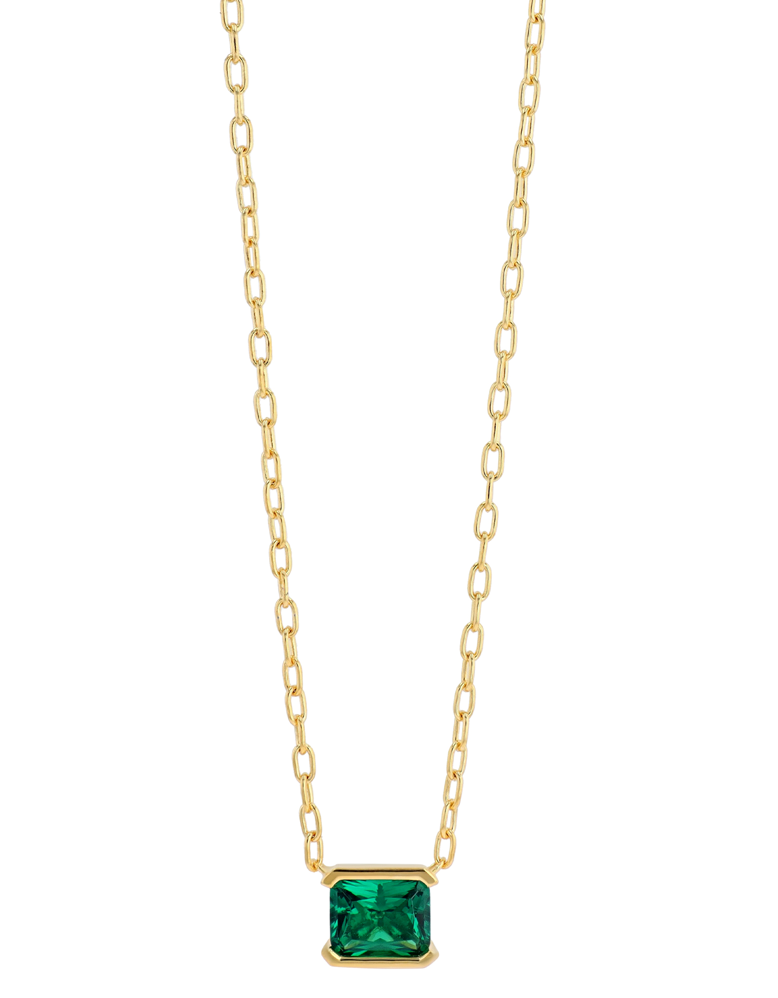 Sif Jakobs Jewellery 925/- Echt Silber Kette mit Zirkonia (grün) "Roccanova Grande", vergoldet, 40 + 4,5 cm