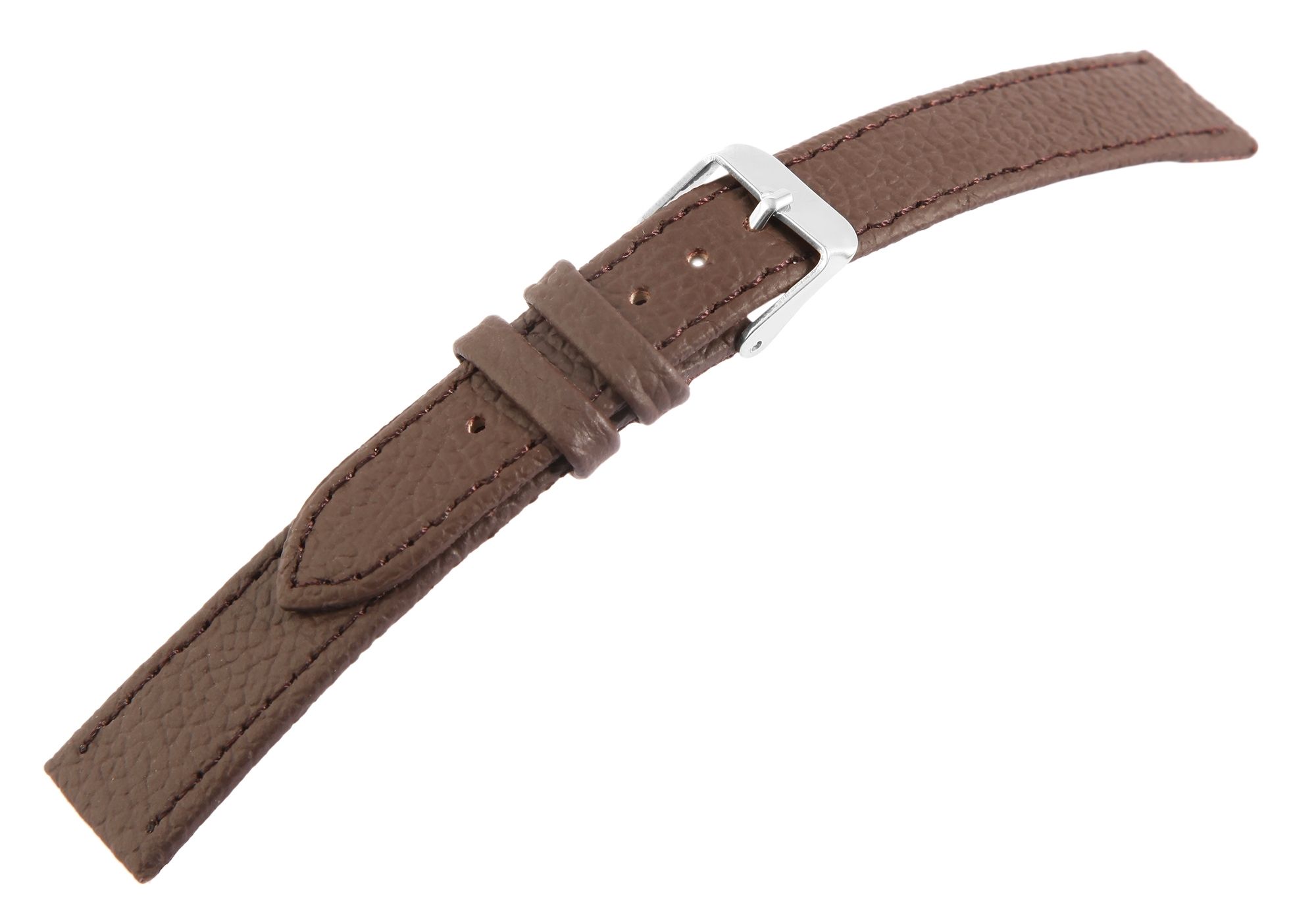 Basic Lederimitatarmband in dunkelbraun, genarbt, flach, 16 mm, VE 12