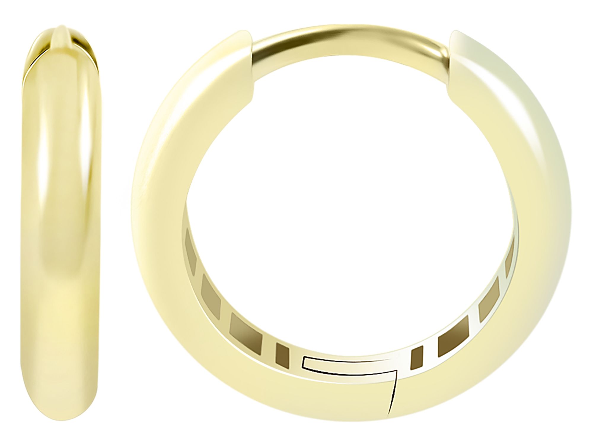 585/- Gold "Carin" Klapp-Creolen, Gelbgold, 14 Karat