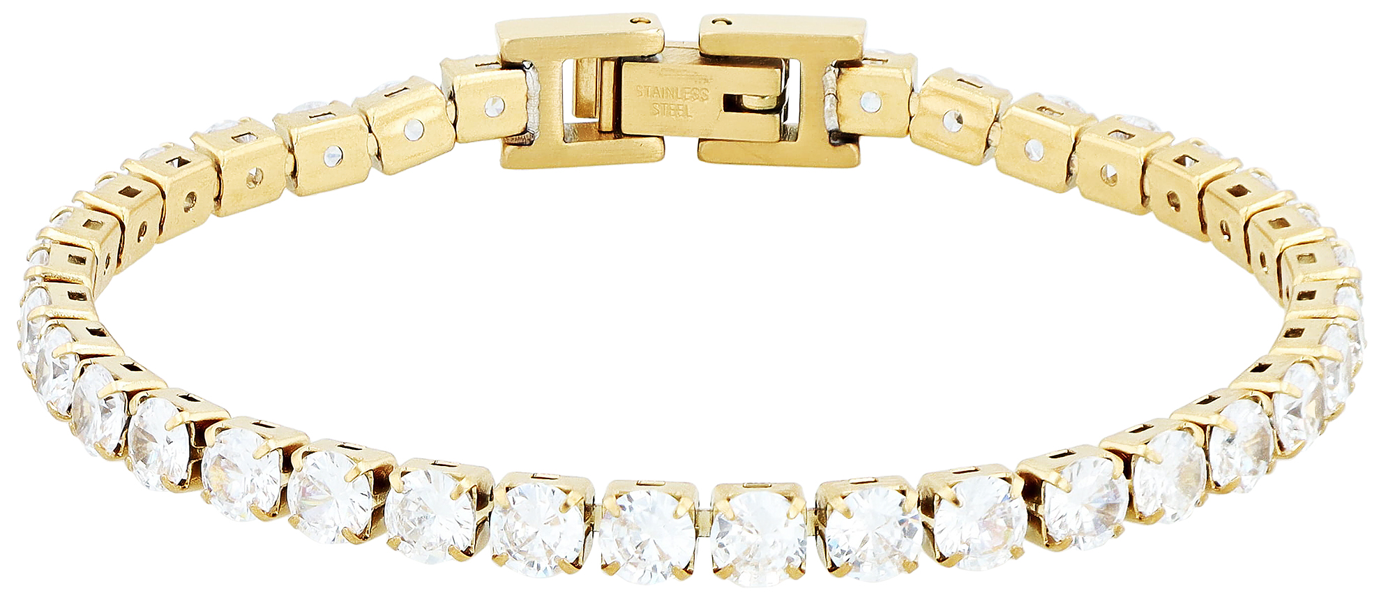 "Detta"Tennis-Armband Zirkonia, 16,5 + 2,5 cm, goldfarben