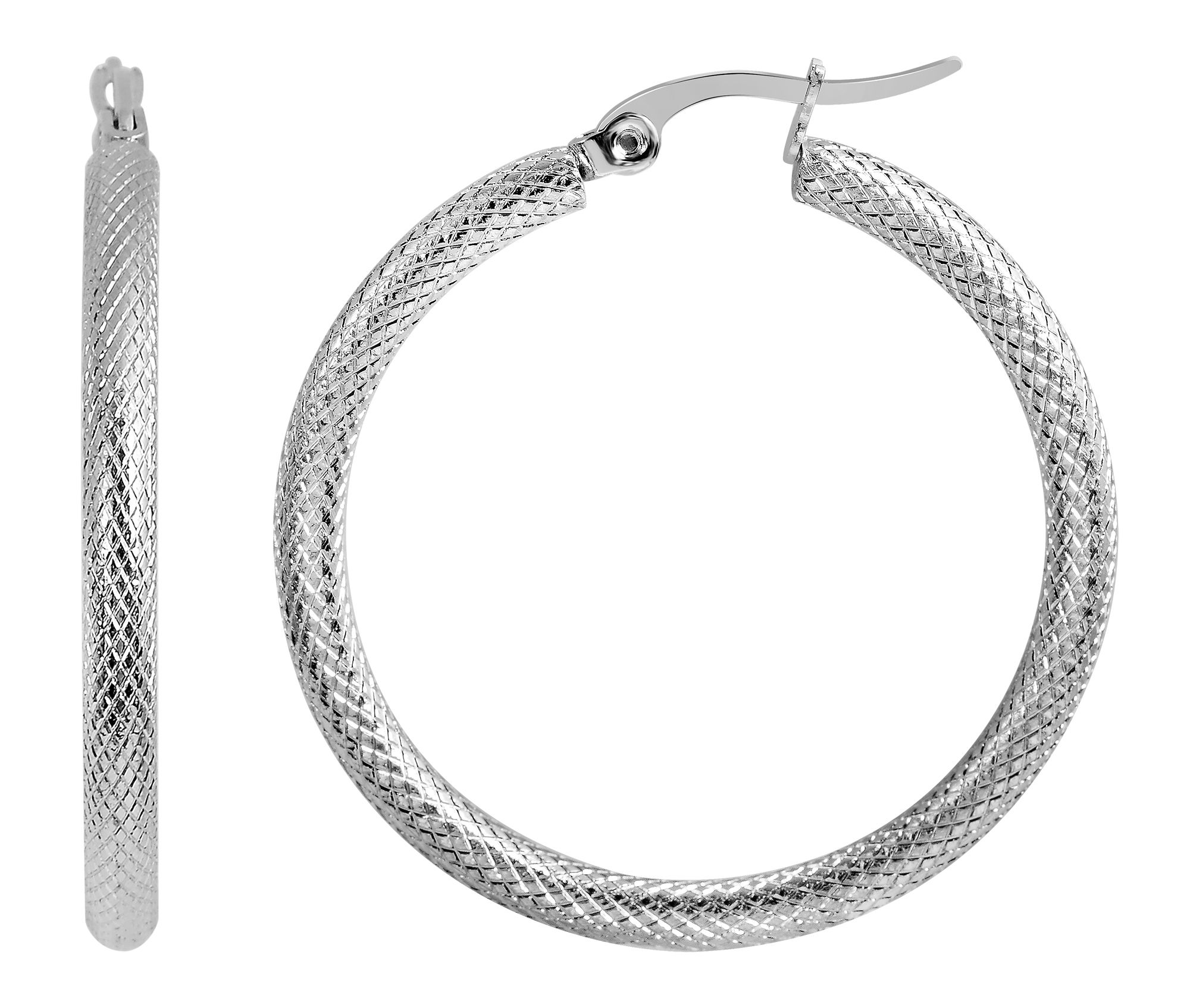 Akzent Creolen aus Edelstahl, silberfarben