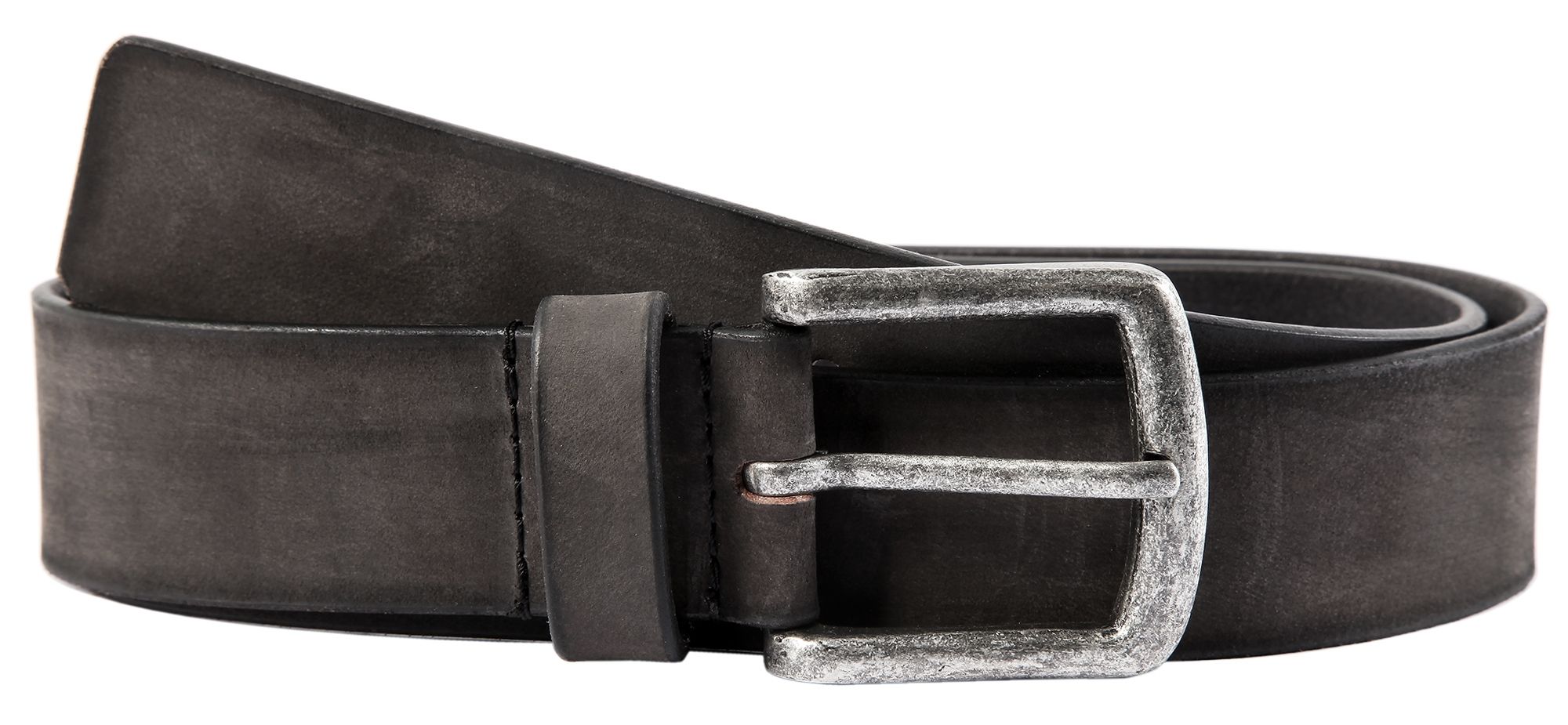 Leonardo Verrelli Echtledergürtel, dunkelgrau, Bundweite 100 cm