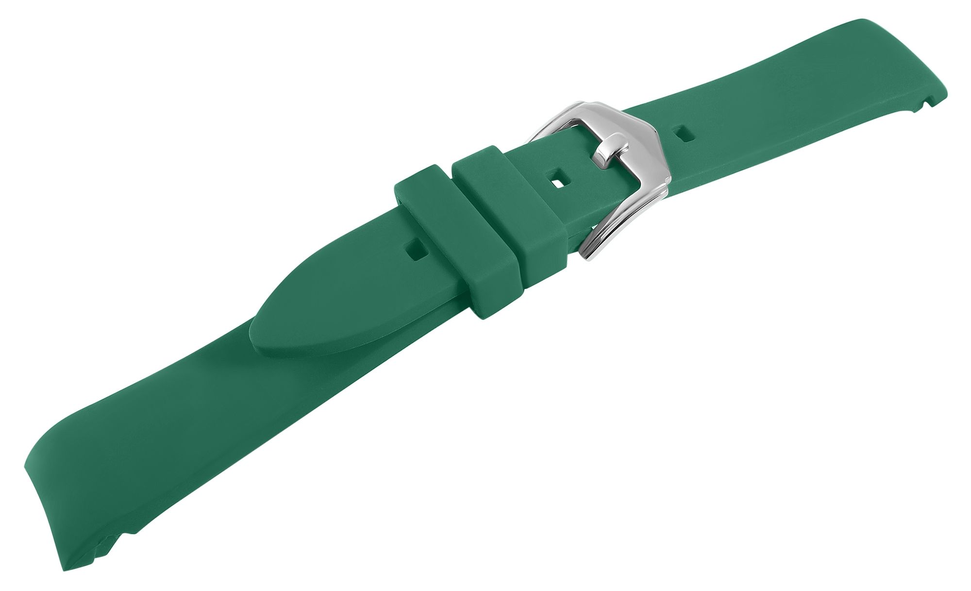 Silikon Uhrenarmband, Dornschließe, grün, 19 mm