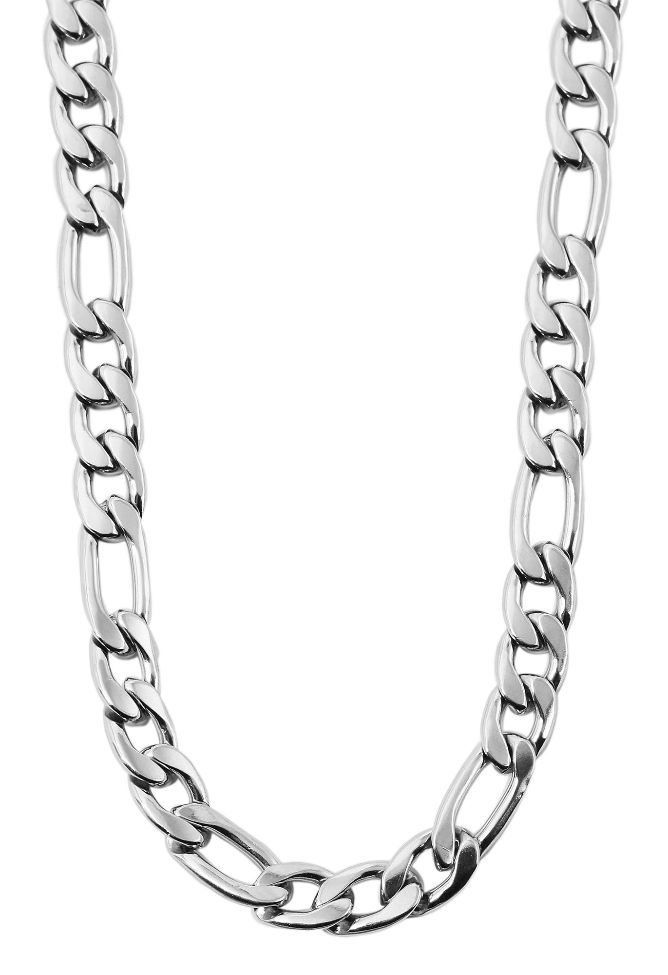 Akzent Figarokette, Edelstahl, silberfarben, Länge 43 cm