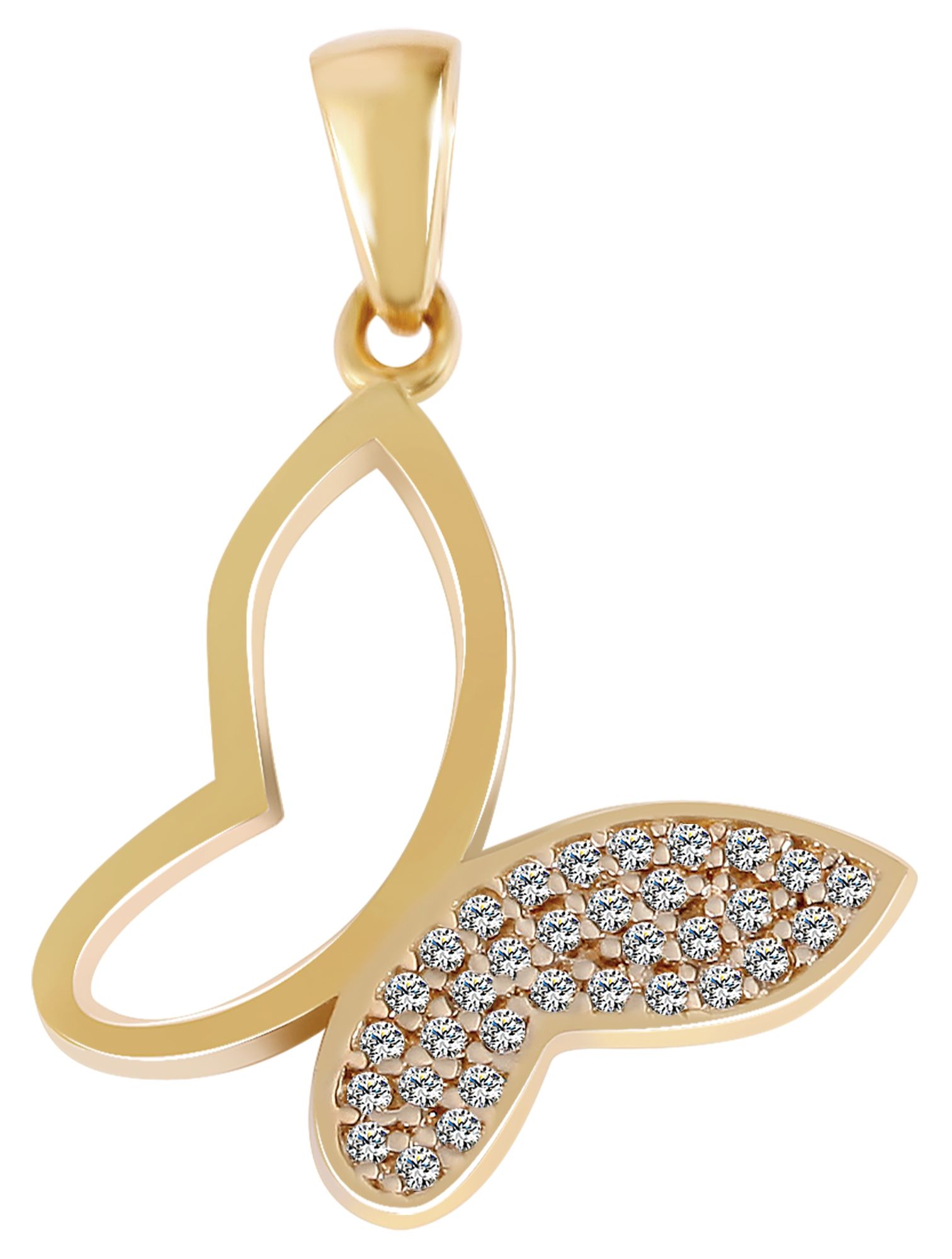 375/- Gold Anhänger "Brinja" ohne Kette, Schmetterling mit Zirkoniabesatz, 9 Karat, Gelbgold