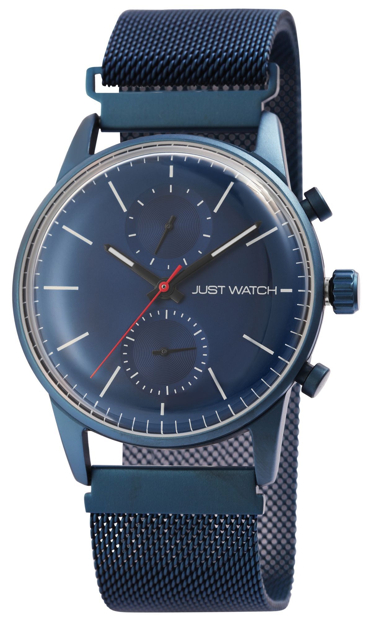 Just Watch Herrenuhr, Milanesearmband, blau