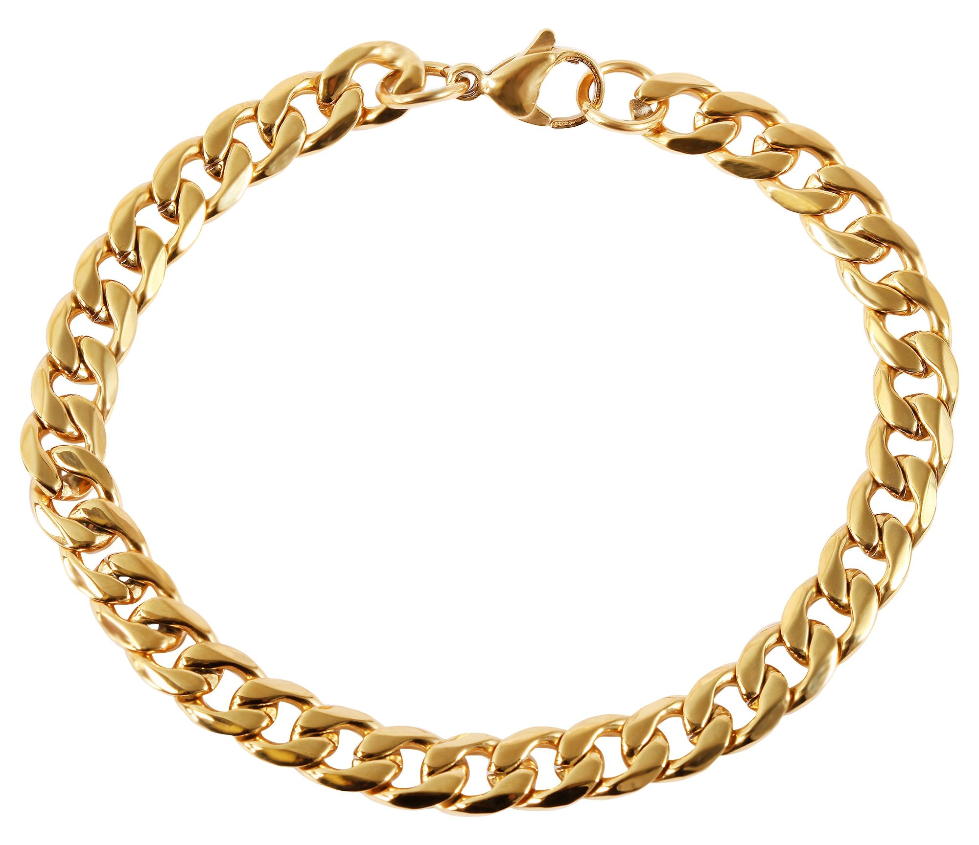 "Danny" Akzent Panzerarmband, Edelstahl, 21 cm, goldfarben