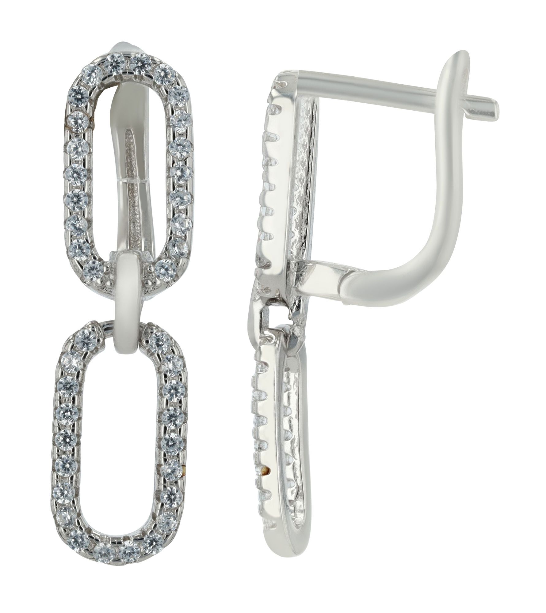 "Tamea" Creole mit Anhänger und Besatz, 925/- Echt Silber, rhodiniert