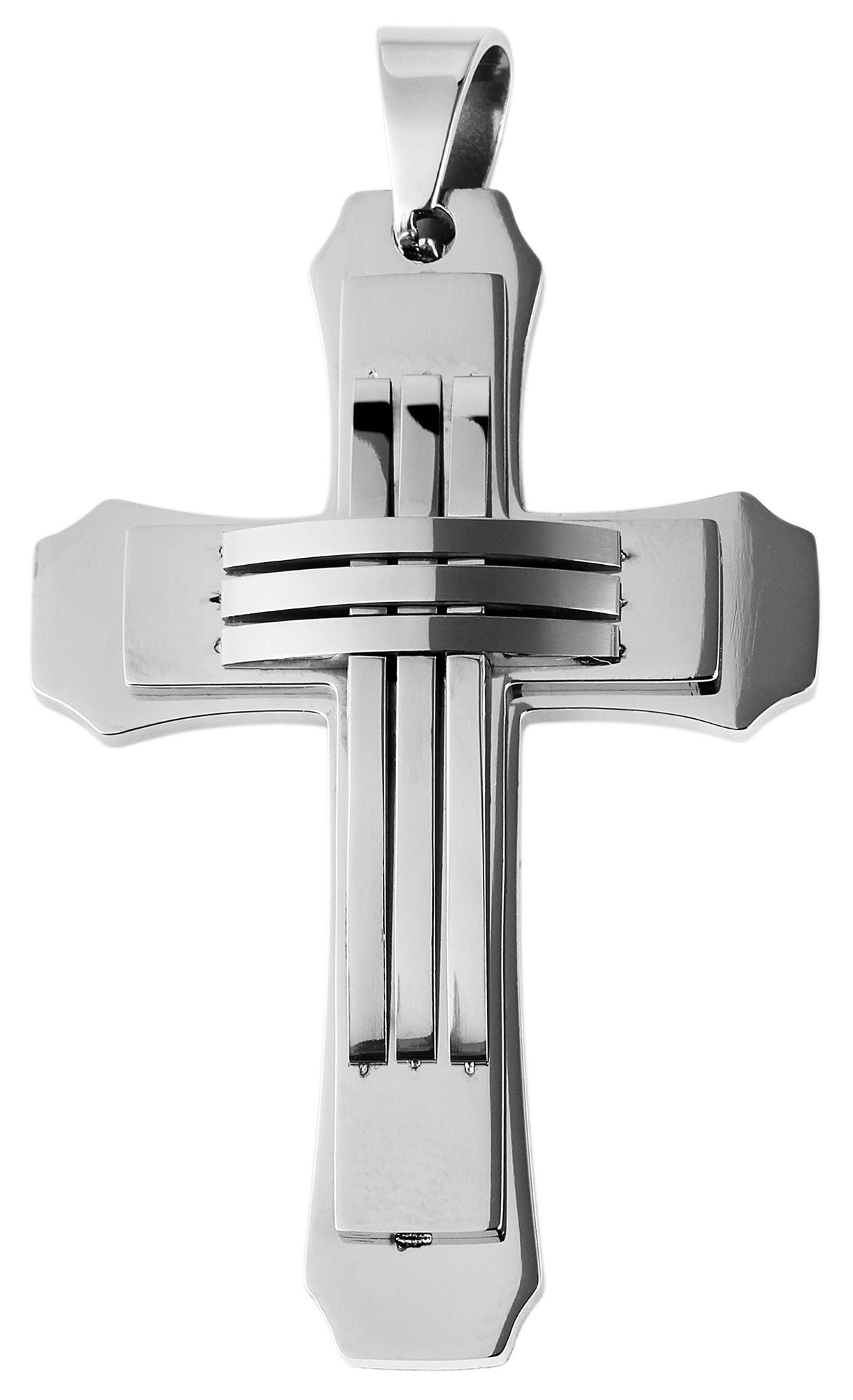 Akzent Kreuzanhänger aus Edelstahl in silberfarbig