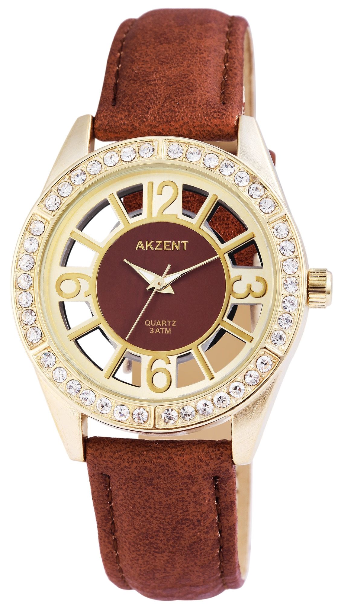 Akzent Damenuhr mit Lederimitationsarmband