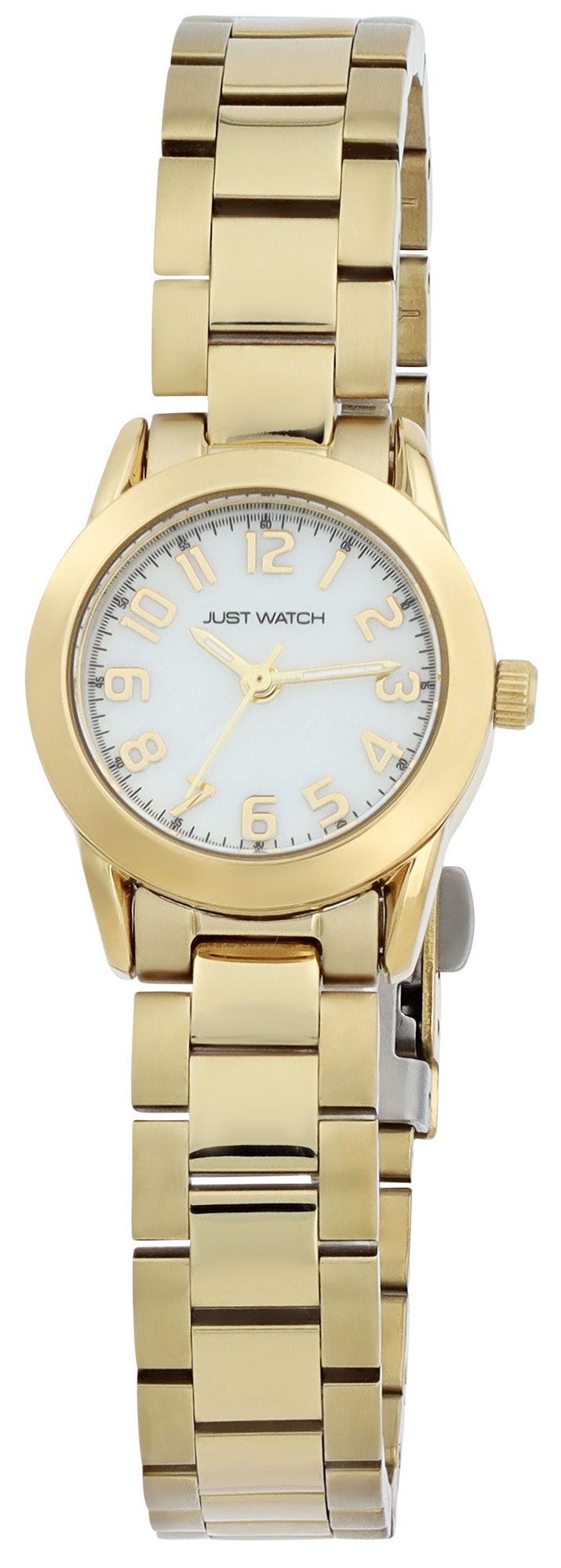 JUST WATCH Damenuhr "Jette" mit Edelstahlarmband, goldfarben/ Perlmutt