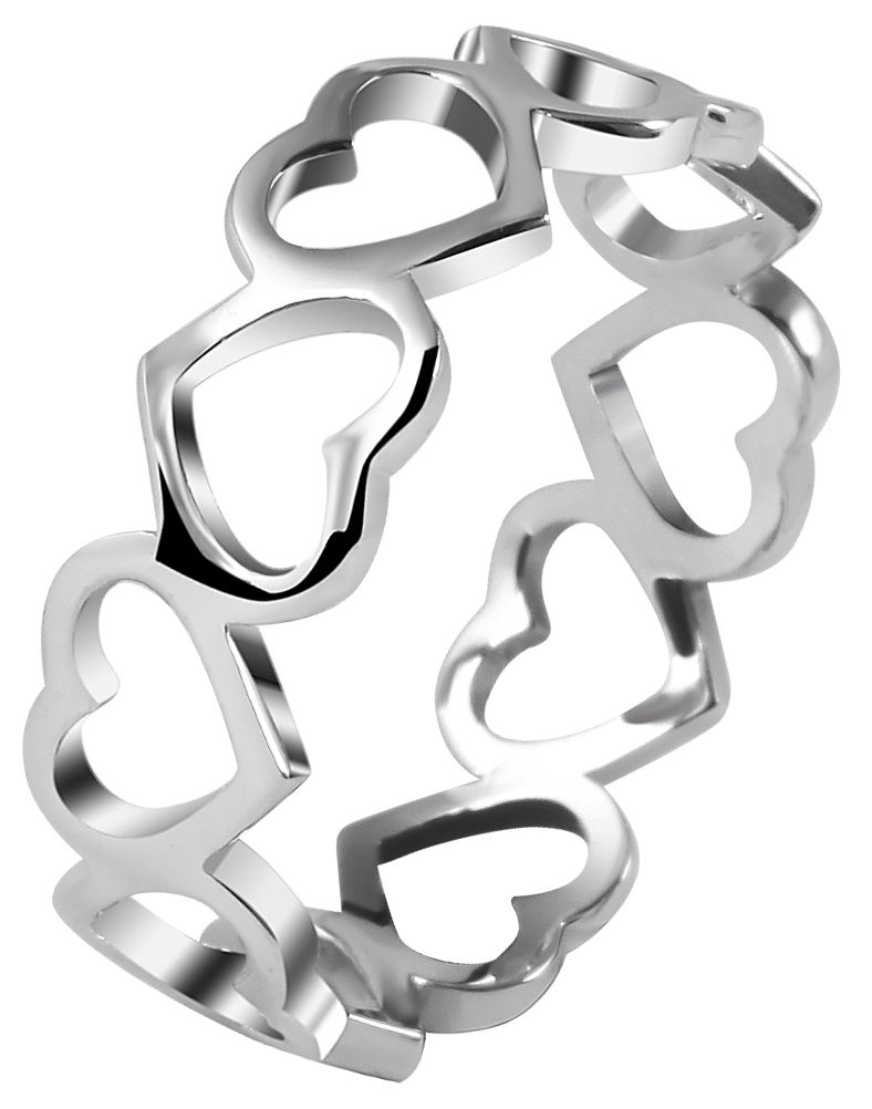 "Abbey" 925/rh Echt Silber Ring, Herz-Design, Gr. 62