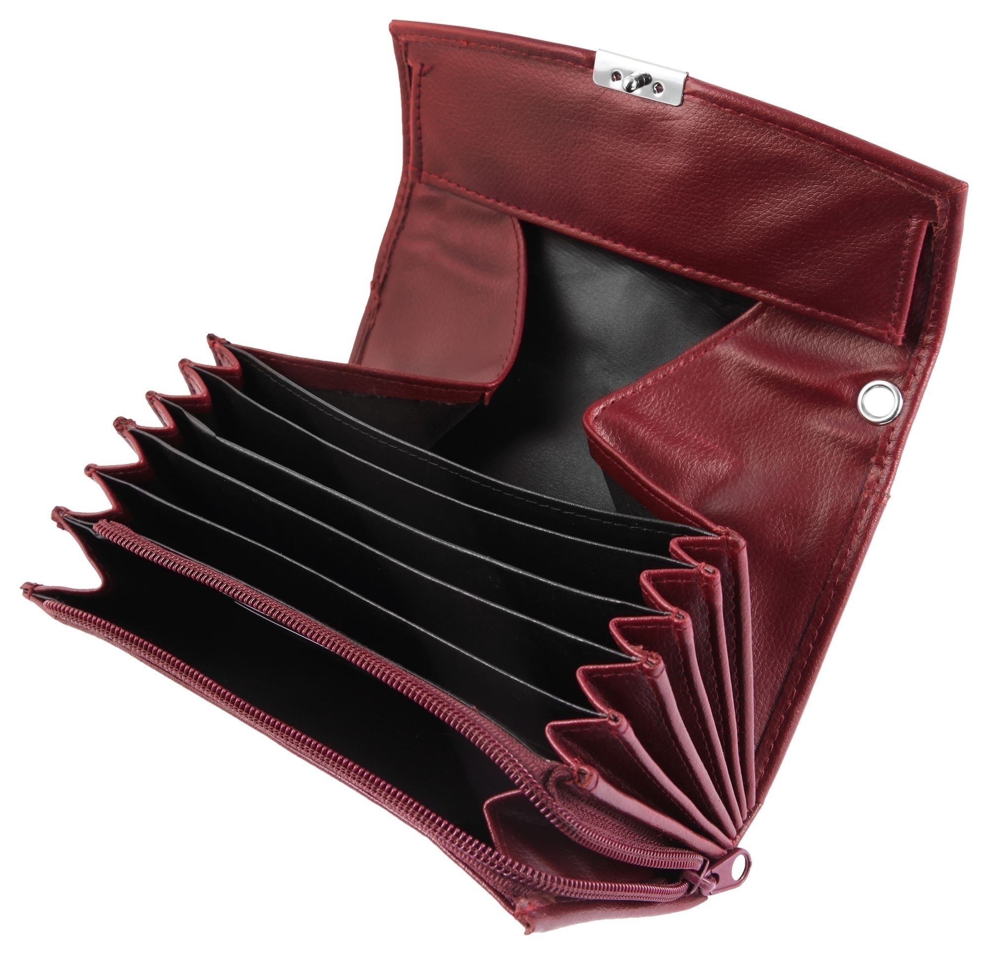Akzent Kellner Geldbörse aus Lederimitat in bordeauxrot