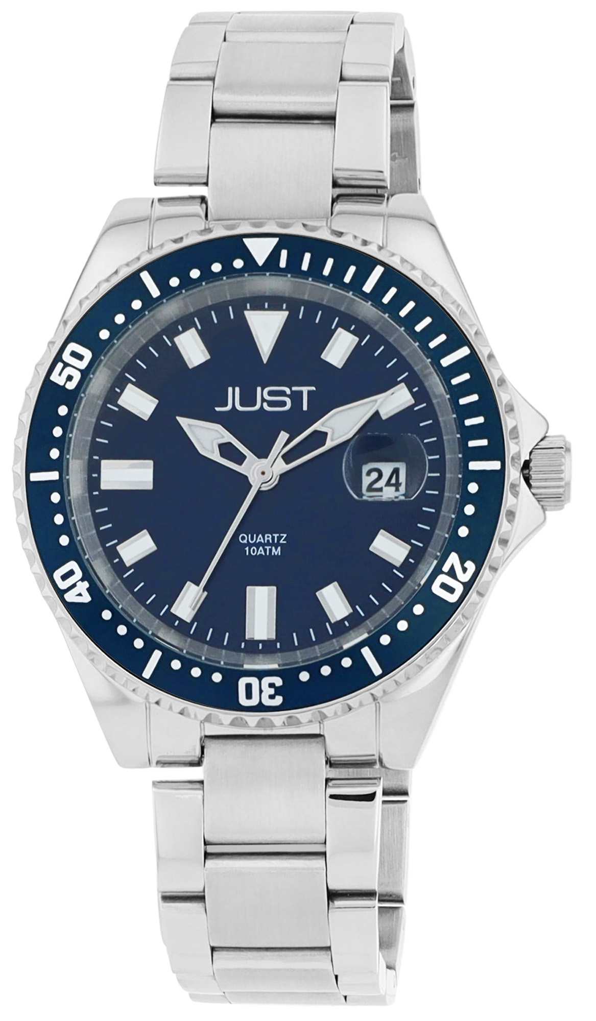 Just "Ruben" Edelstahlband Herrenuhr mit Datumsanzeige