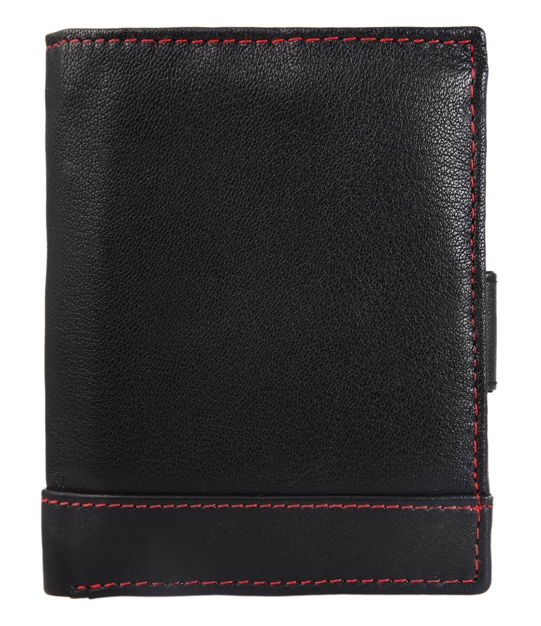 Dattini Echt Leder Geldbörse in schwarz/rot