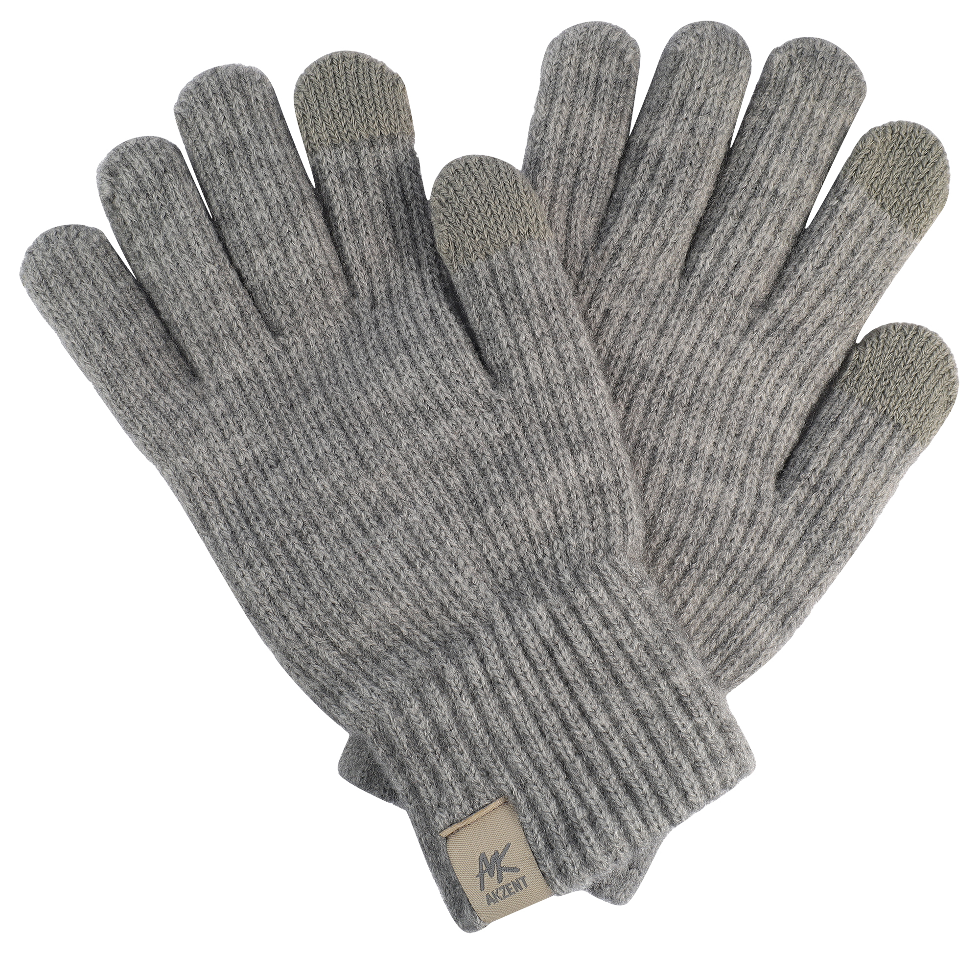 Damen-Handschuhe, Gr M, grau, Touch-Finger, 100% Polyester, VE-4 Damen-Handschuhe, Gr M, grau, Touch-Finger, 100% Polyester, VE-4
