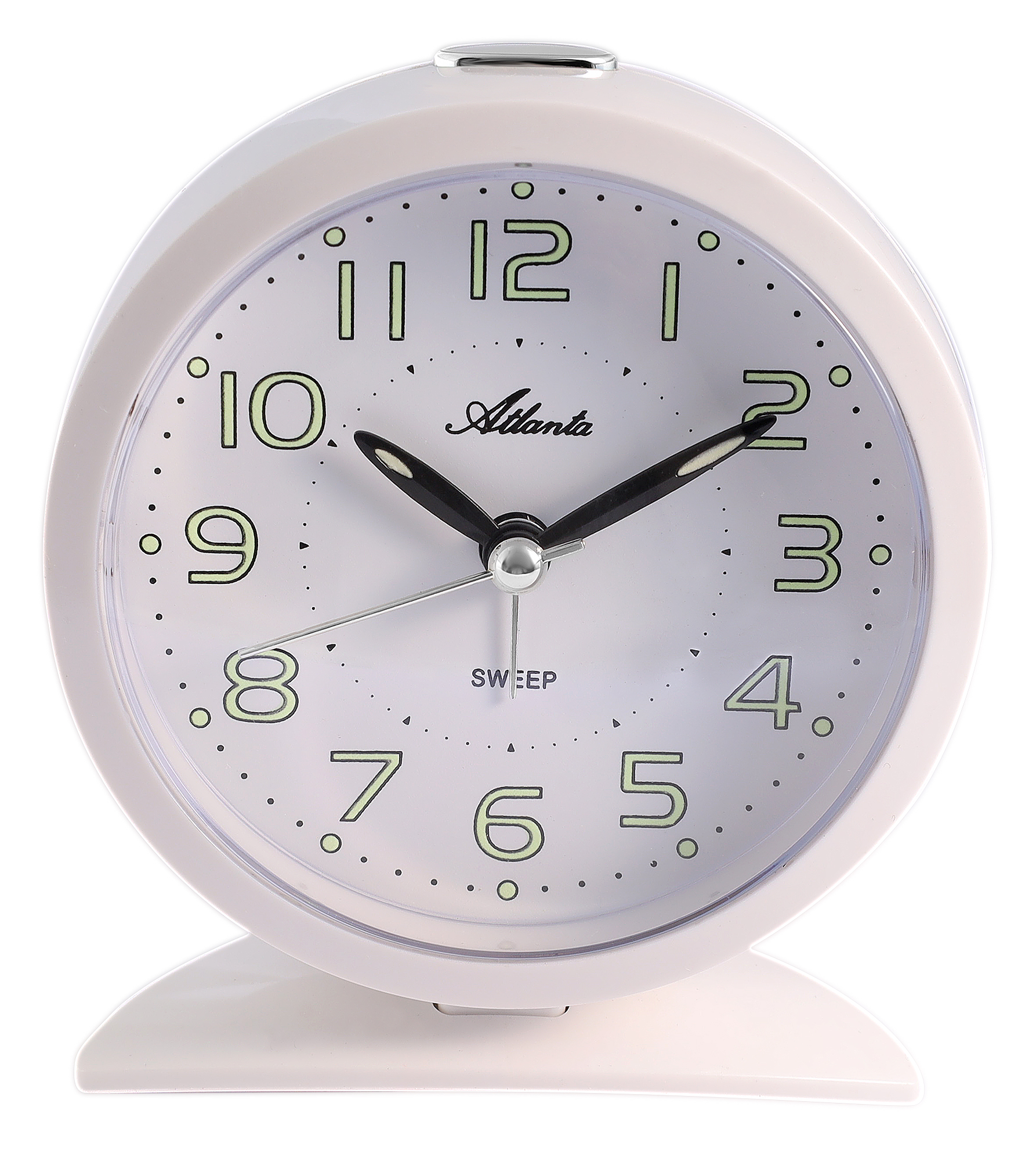 Atlanta Quarz-Wecker (Leisegang/ Licht/ Snooze), Weiß