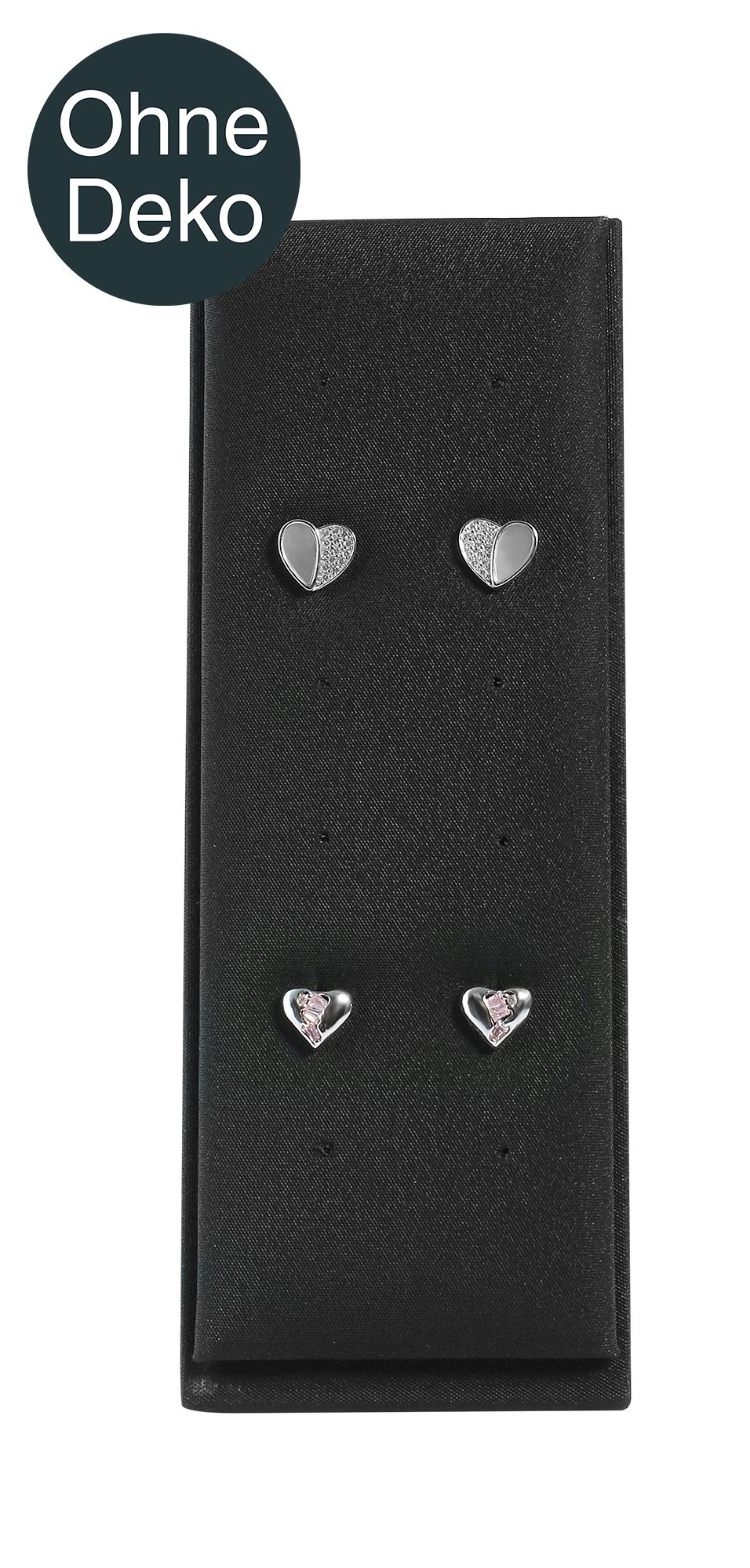 Aufsteller für 6 Paar Ohrringe, PU-bezogen, 13,7 x 5 x 4,3 cm, schwarz