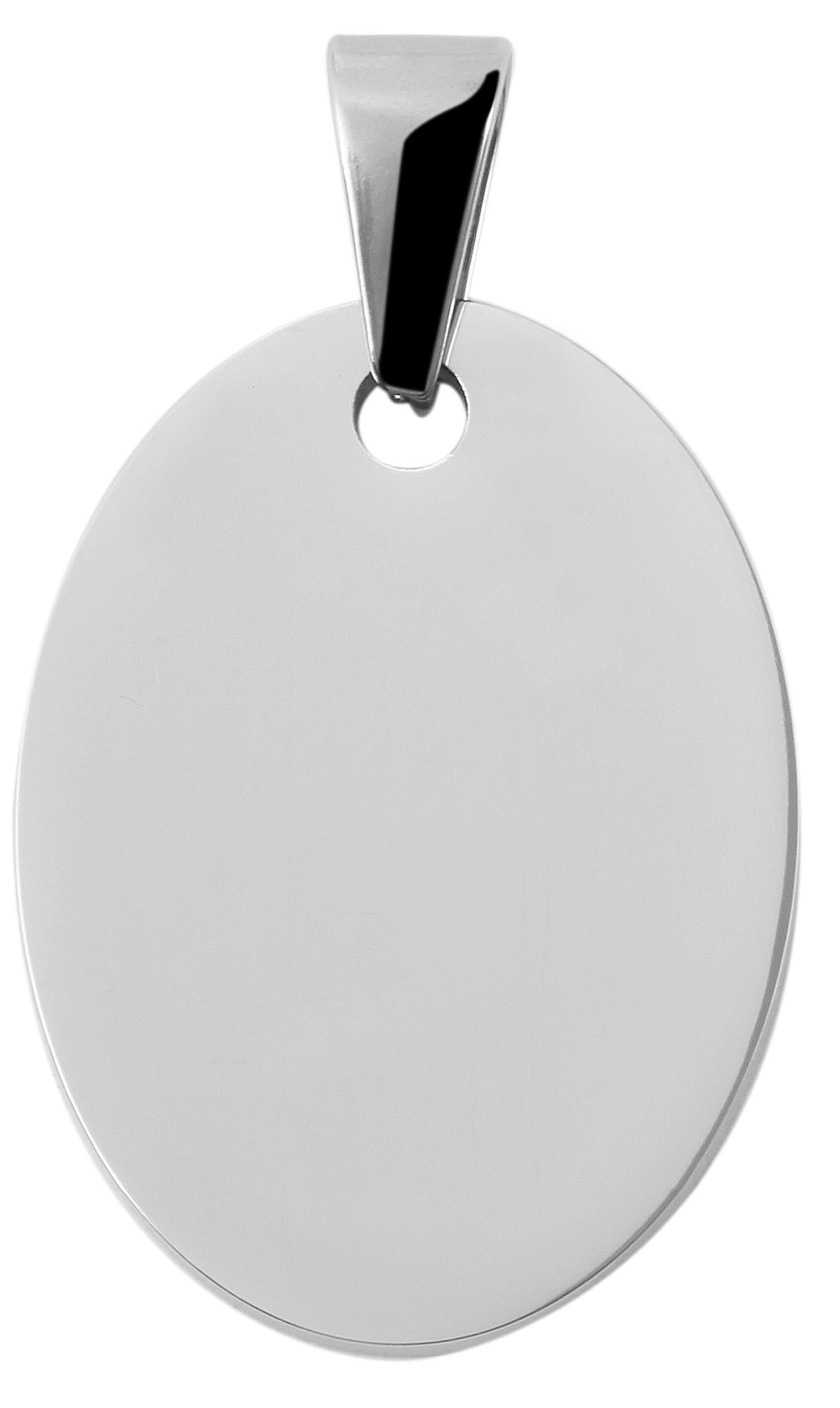 Akzent Edelstahl Gravuranhänger, oval, silberfarben