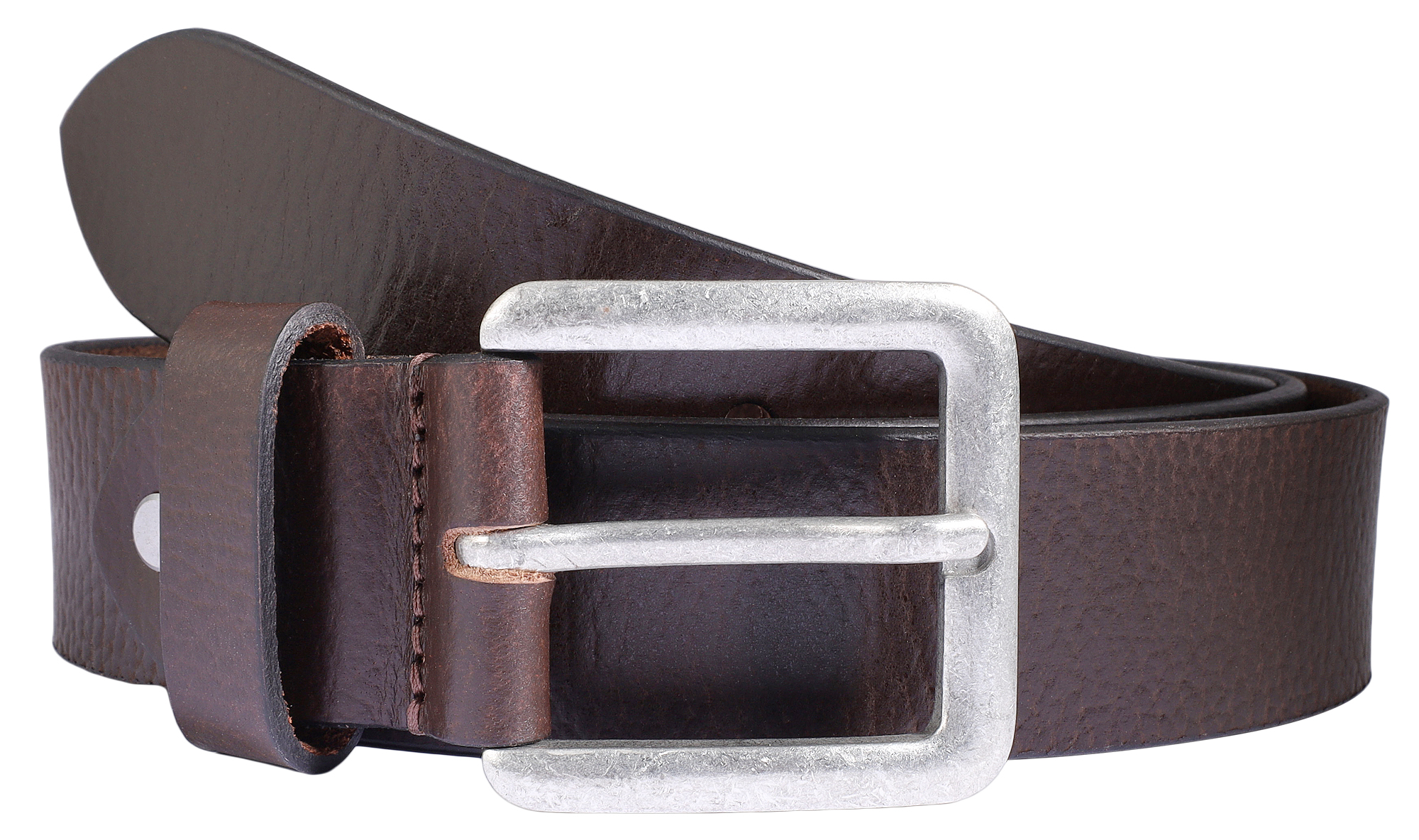 Leonardo Verrelli Echtleder Gürtel, brau, kürzbar, 110 cm
