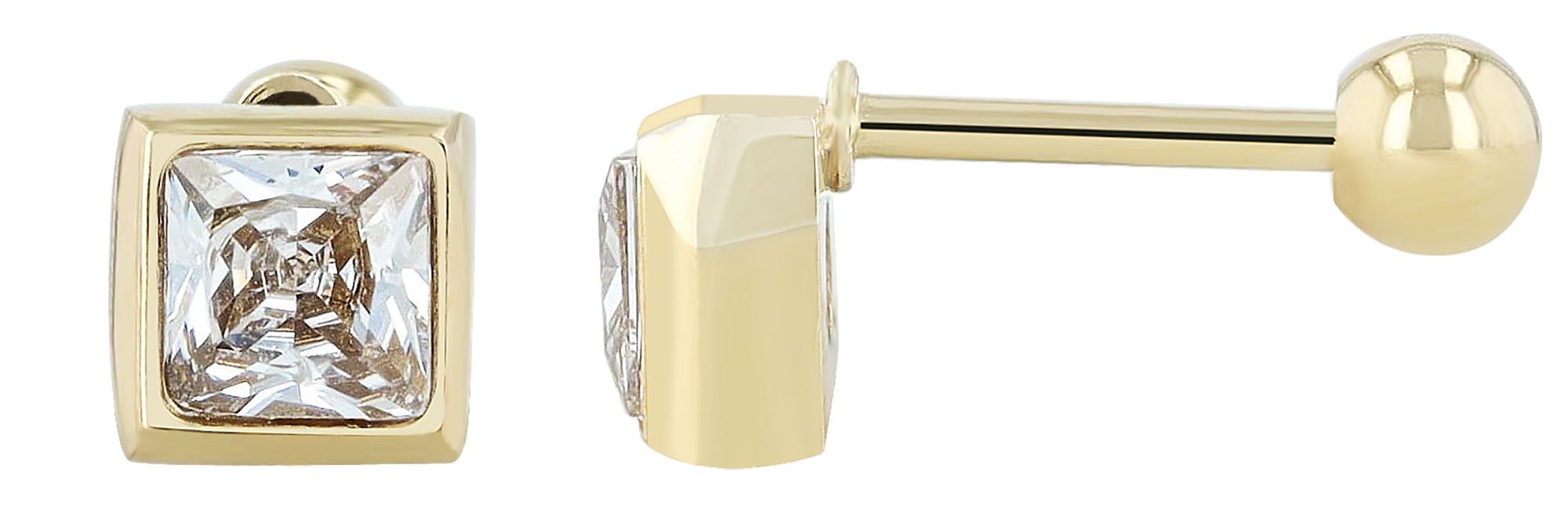 "Nura", Edelstahl Ohrstecker/-piercing, Zirkonia