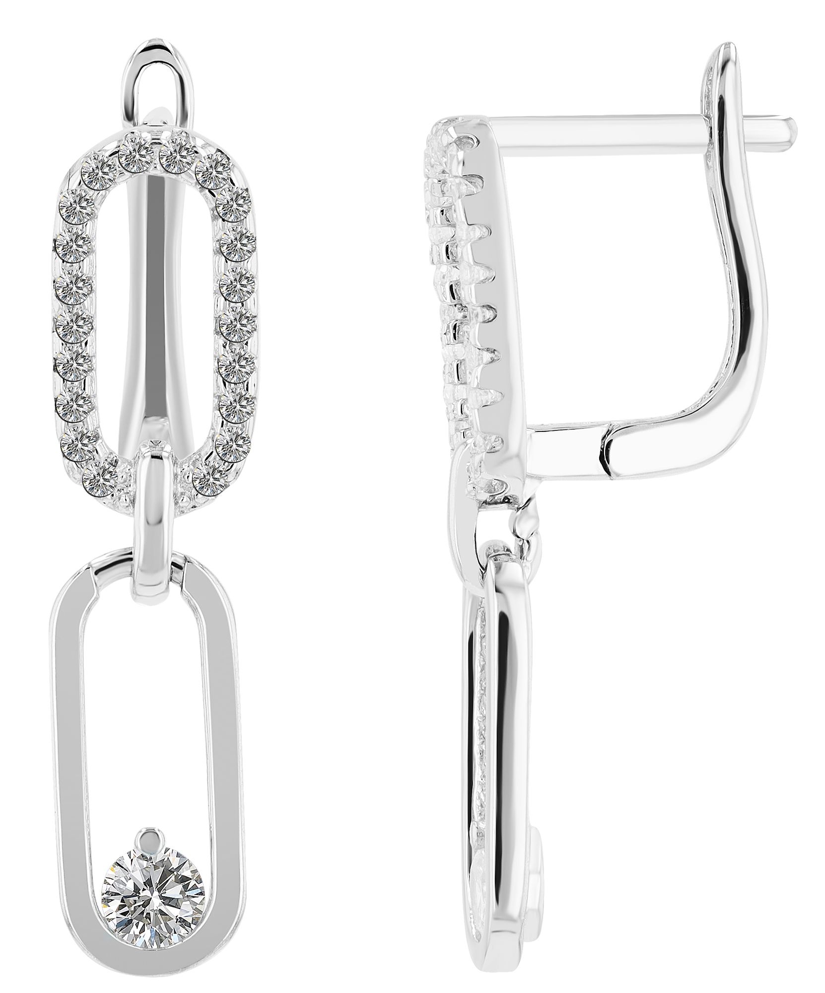 "Taima" - Creole mit Anhänger aus 925/- Echt Silber und rhodiniert