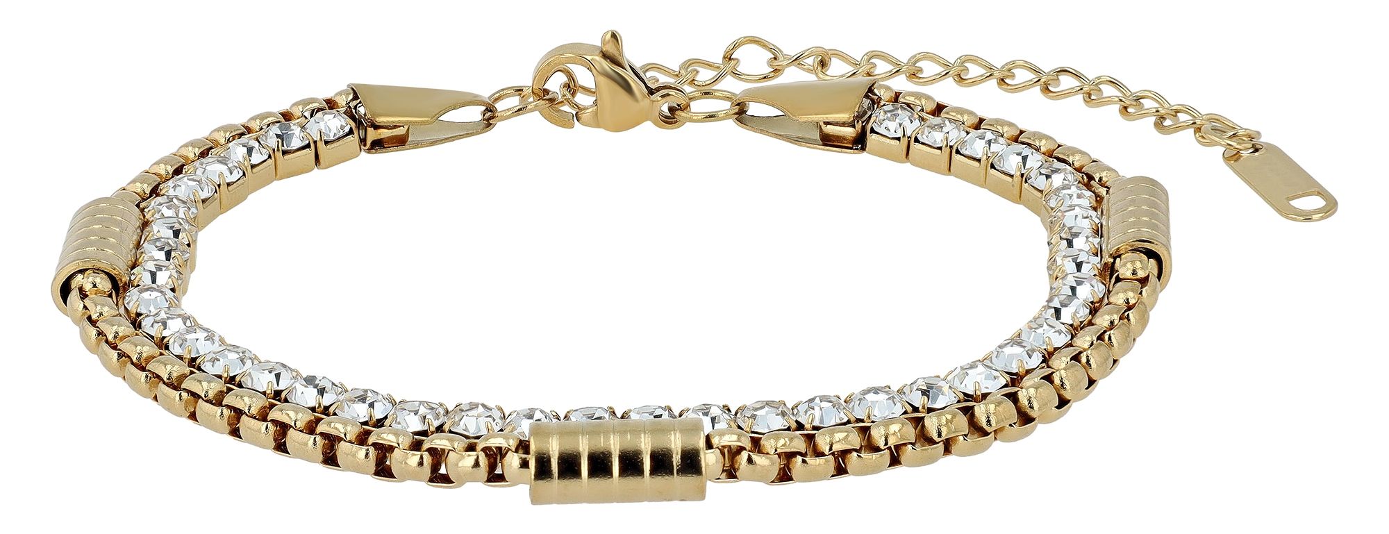 "Talida" Two Layers Armband, Tennisarmband, Edelstahl,