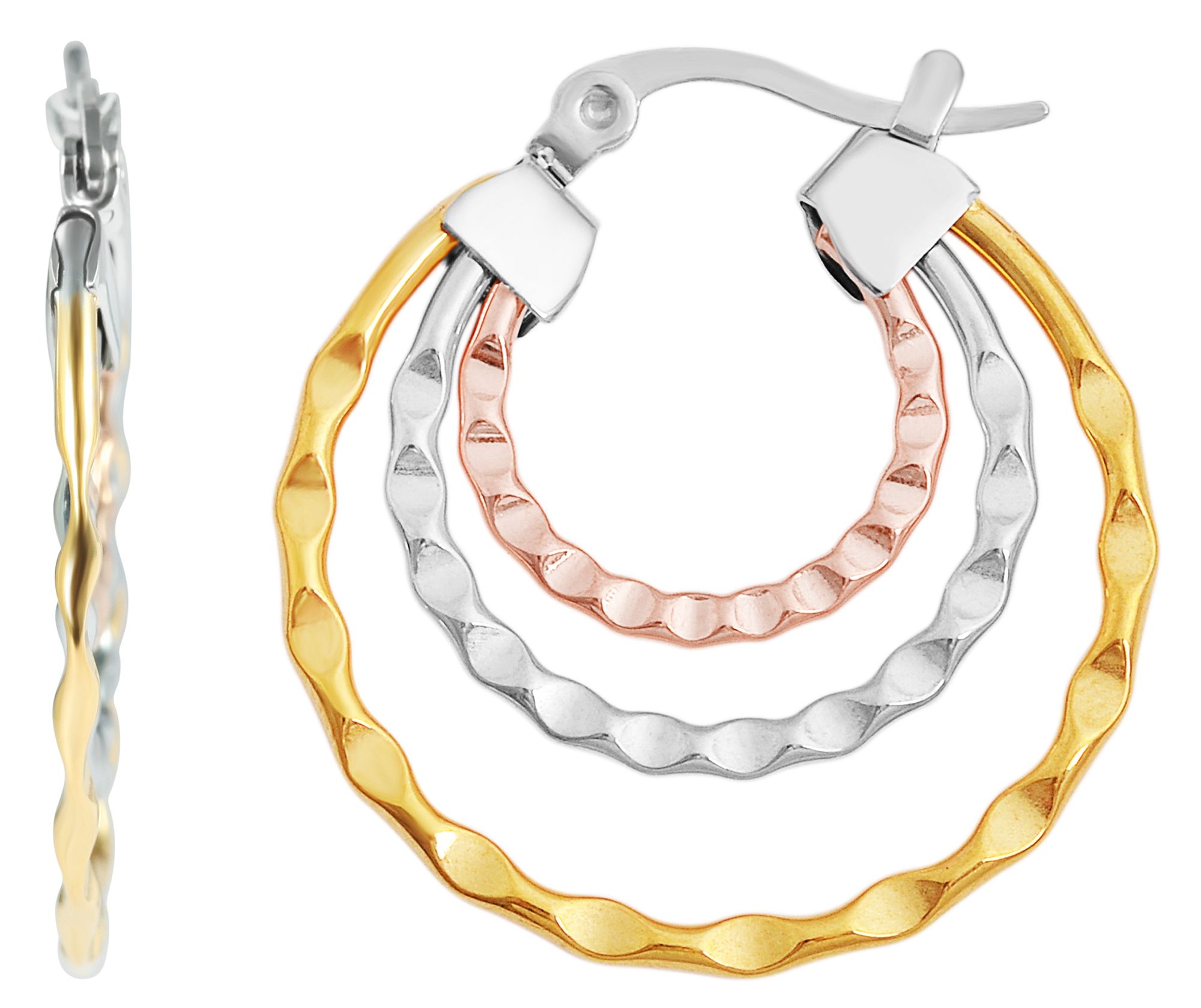 Edelstahl Creole, tricolor, 27 mm Durchmesser