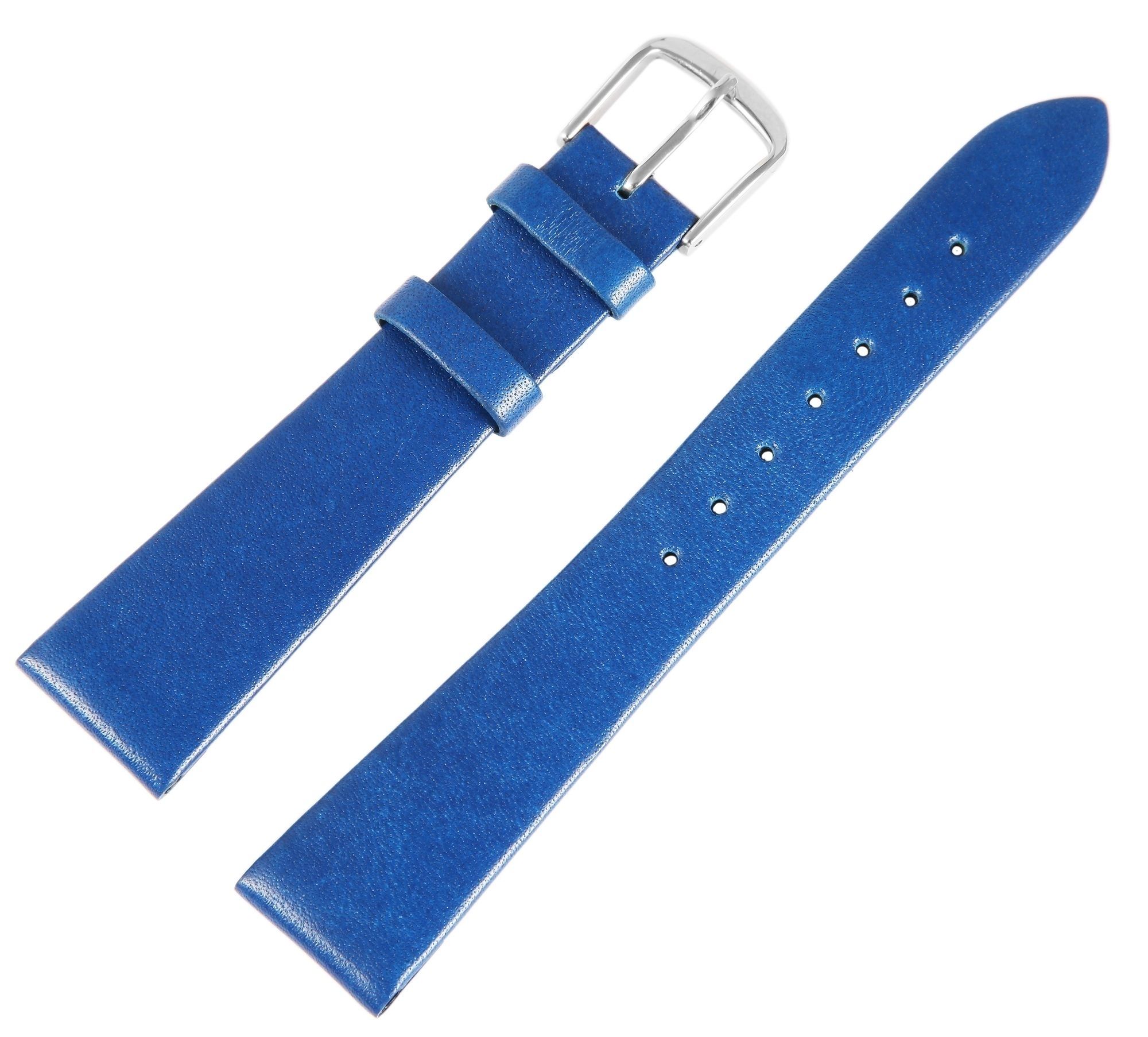 Echtleder-Uhrenarmband, blau, 18 mm