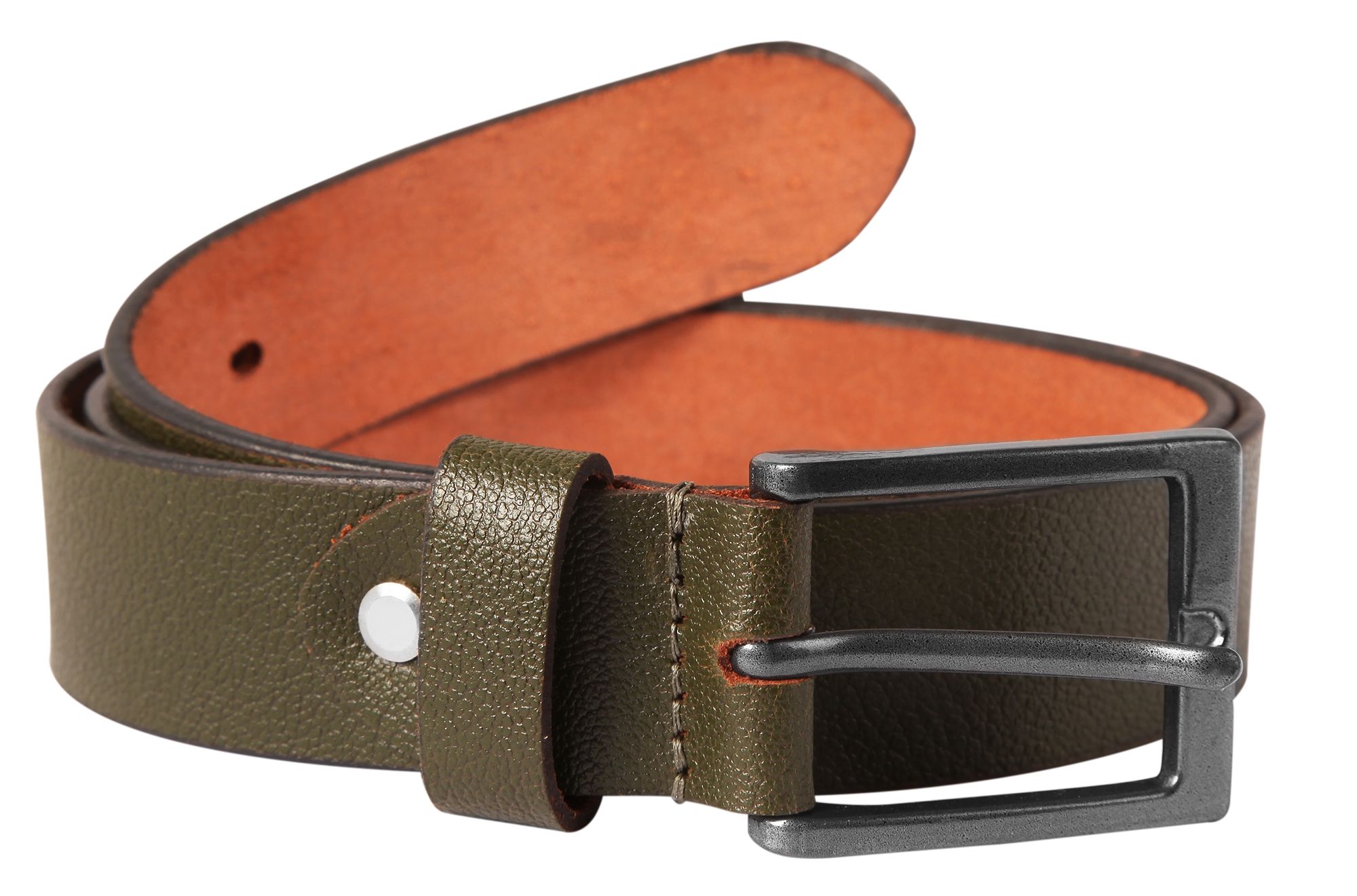 Leonardo Verrelli Echtleder Gürtel, grün, kürzbar, 110 cm