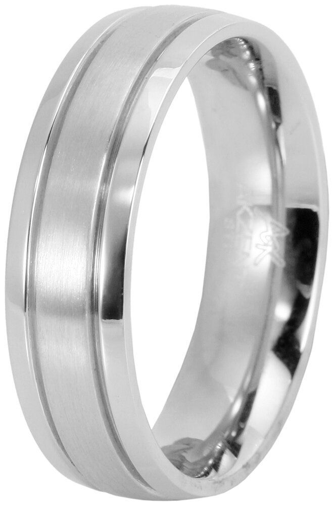 Akzent Herrenring aus Edelstahl, silberfarbig, Gr. 60
