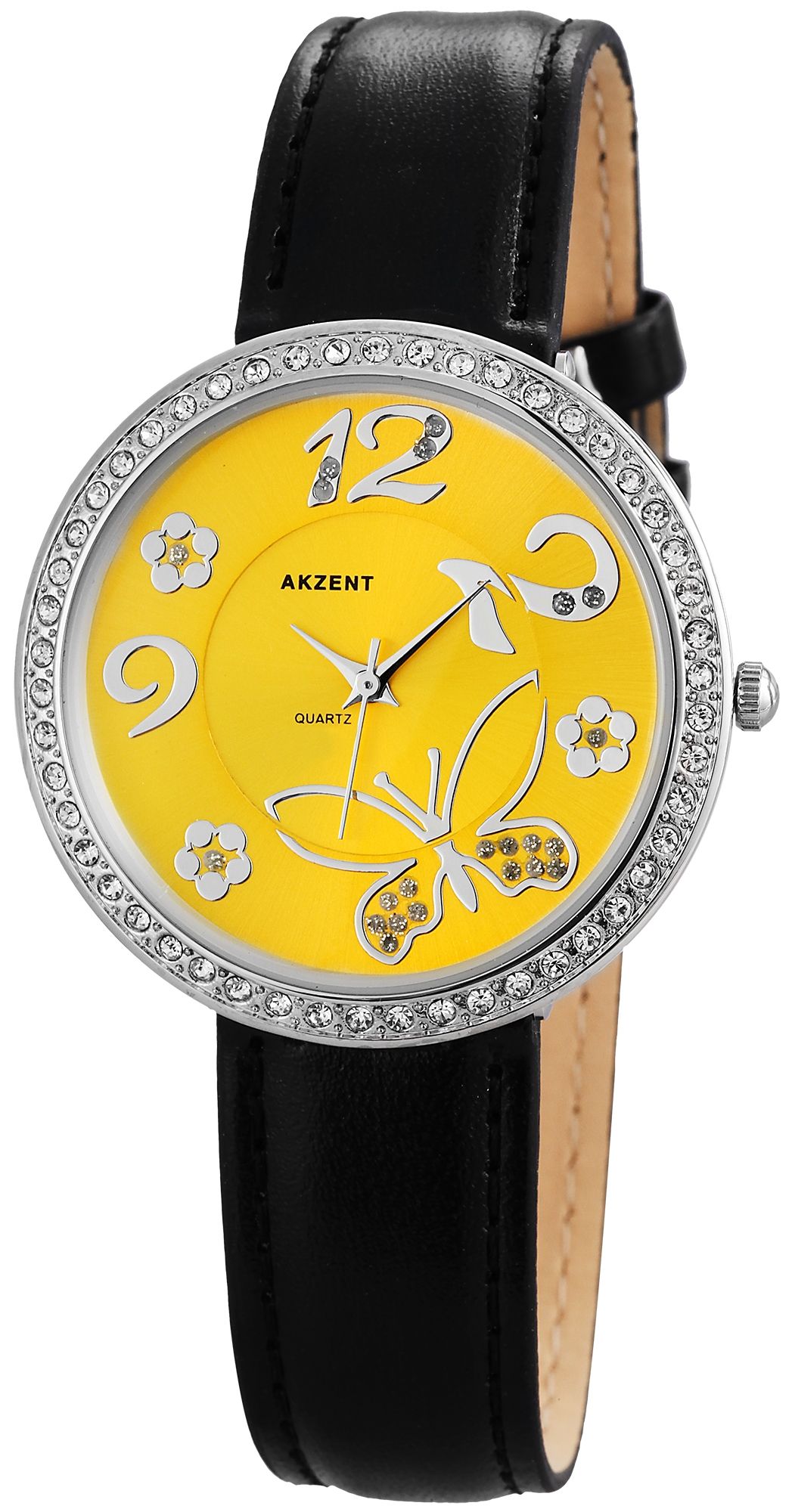 Akzent Damenuhr mit Lederimitationsarmband