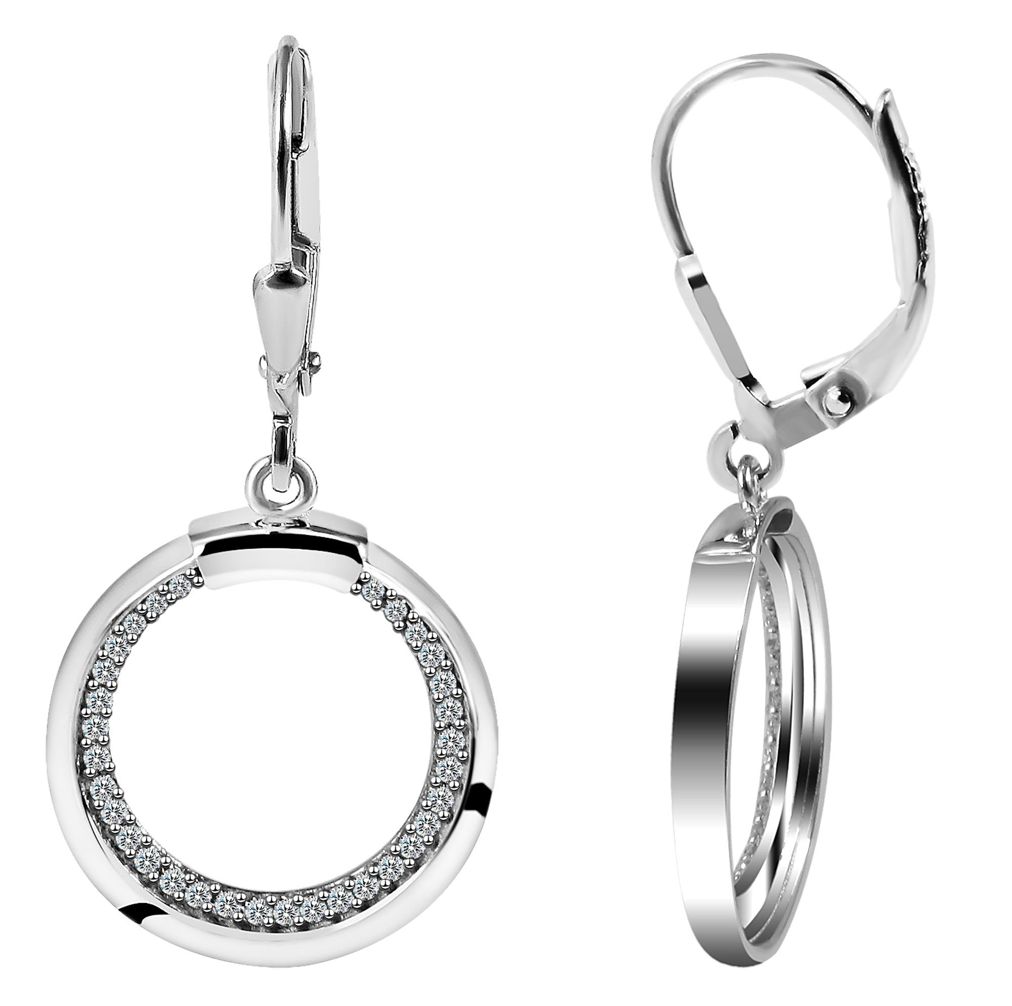 "Aylin" 925/- Echt Silber Ohrhänger mit Zirkoniabesatz, silberfarben rhodiniert
