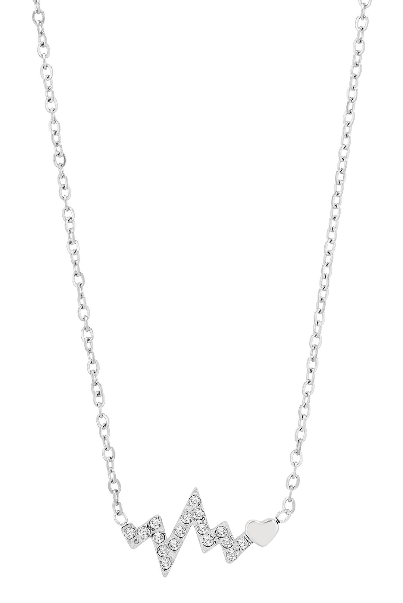 "Liv" - Herzschlag mit Herz, Edelstahlkette 42 + 5 cm mit Anhänger