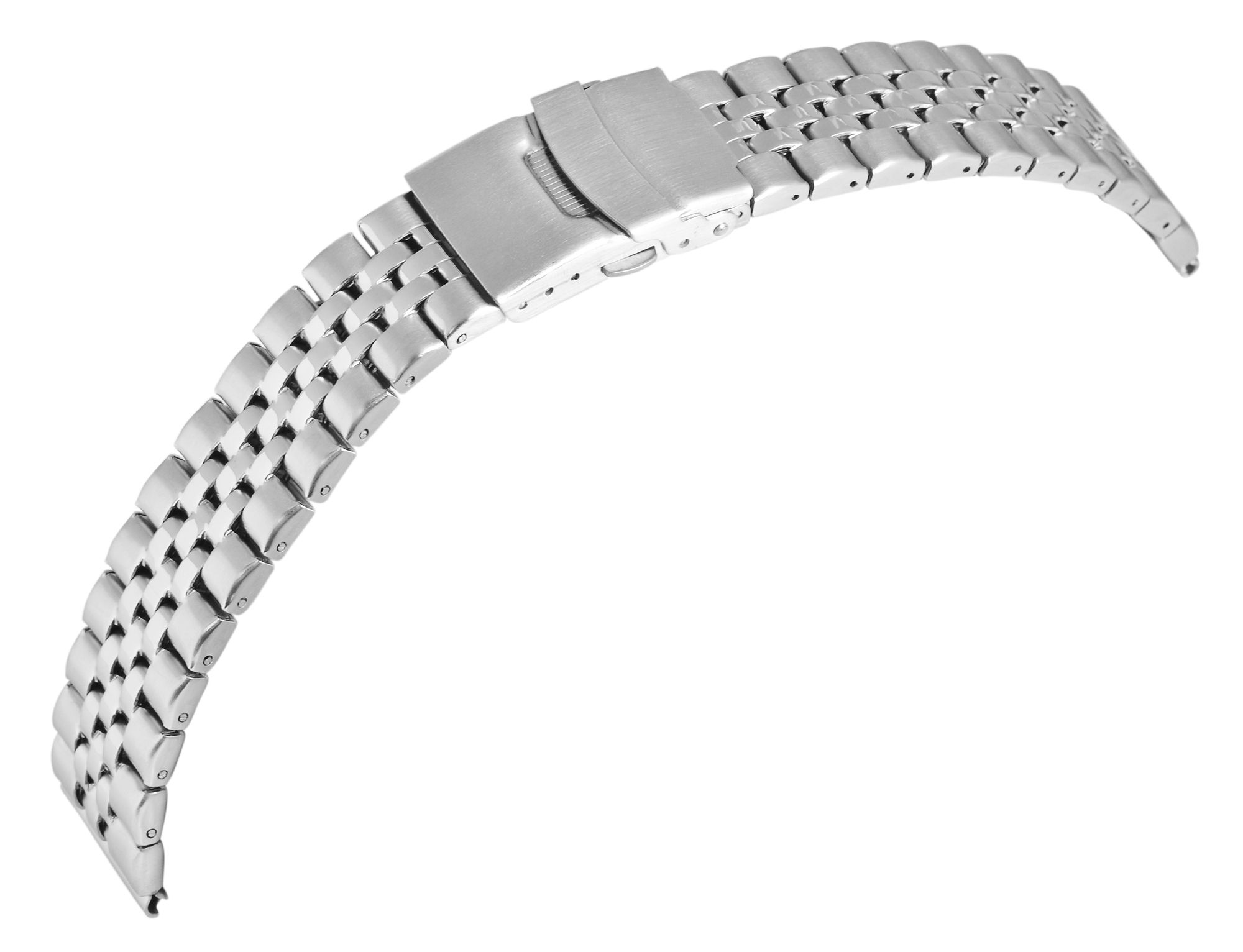 Edelstahl-Uhrenarmband, silberfarben, 20 mm
