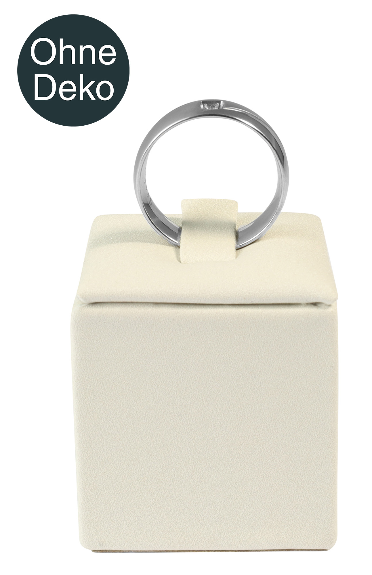 Ringaufsteller (Dekoserie Soft), PU-bezogen, Höhe 4 cm, weiß