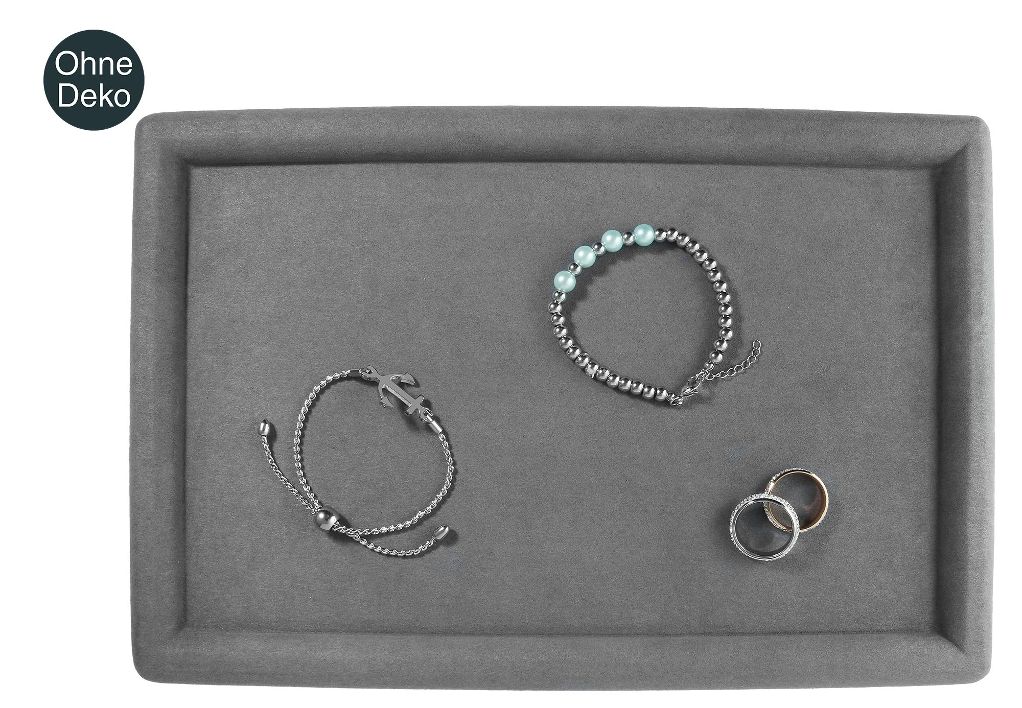 Vorlagetablett, Samt bezogen, 32,5 x 22 x 1,5 cm, grau