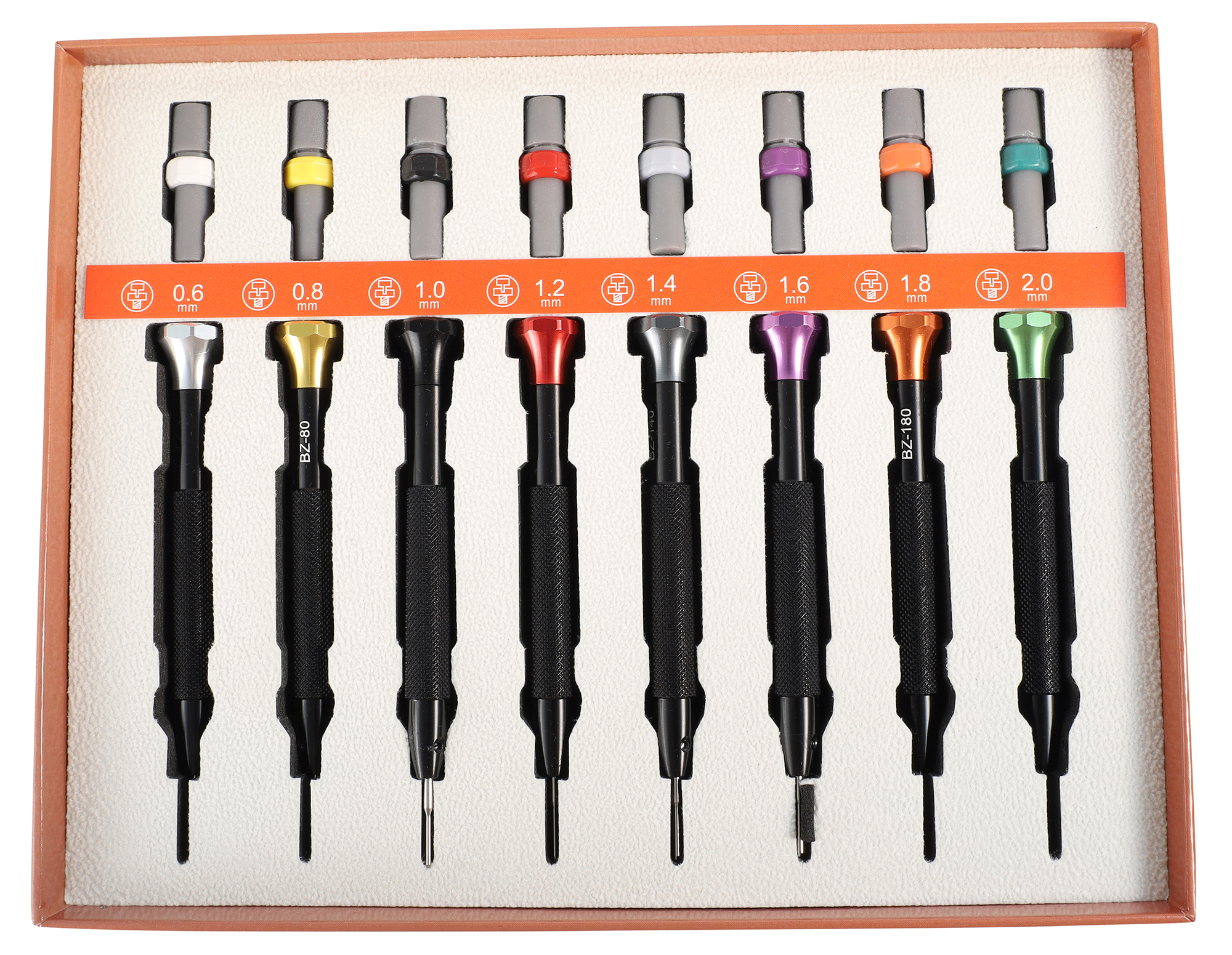 Edelstahl Uhrmacher Schraubendreher-Set, rutschfester Griff, schwarz